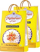 Maharani Supreme Basmati Rice 5kg * 2 (10 Kg) | Premium Steam Rice | Full Grain, Long Grain & Aromatic | Non-Sticky, Naturally Aged Basmati | Perfect for Daily Cooking & Special Dishes
