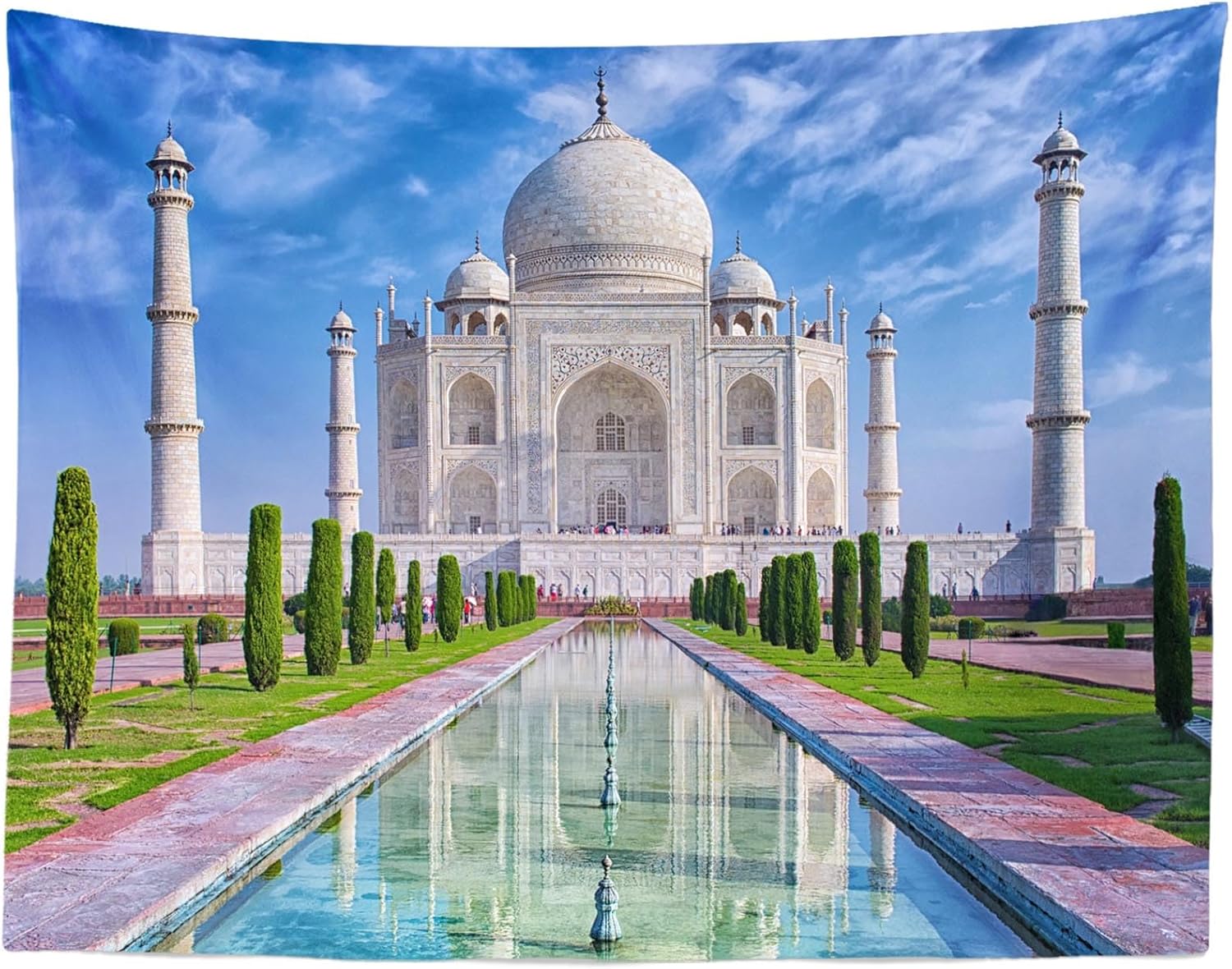 Loccor Taj Mahal Tapestry 118''x98'' Indian Famous Architectural Taj Mahal Landmark Wall Hanging Indian Historic Heritage Tomb Tower Tapestries Adults Living Room Bedroom Dorm Decor