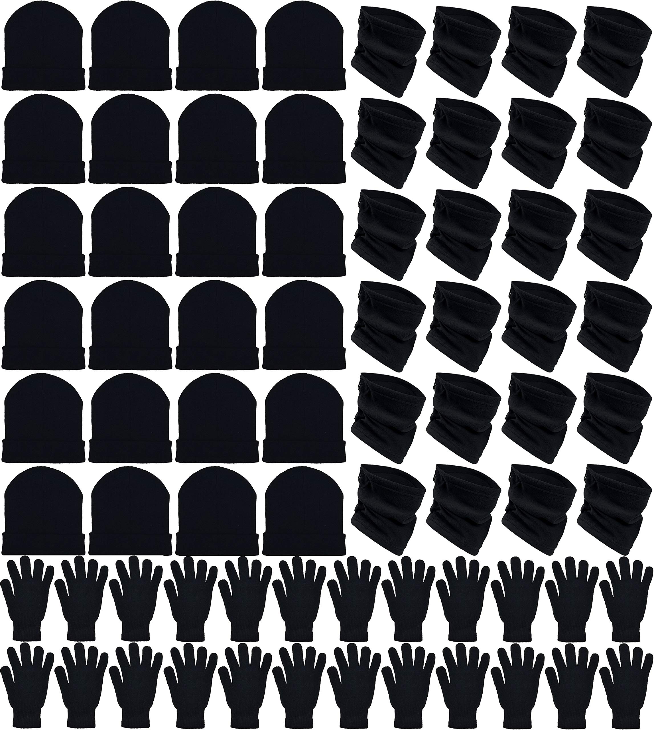 72x Winter Gloves, Beanies, Neck Warmers Unisex Bulk Pack Donation Charity Care Package Bundle