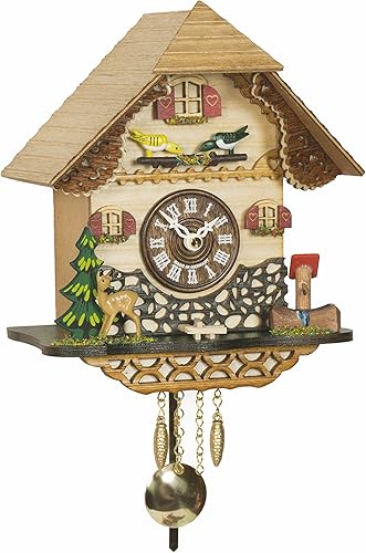 Trenkle Kuckulino - Reloj de bosque negro con movimiento de cuarzo y carillón de cuco TU 2059 PQ