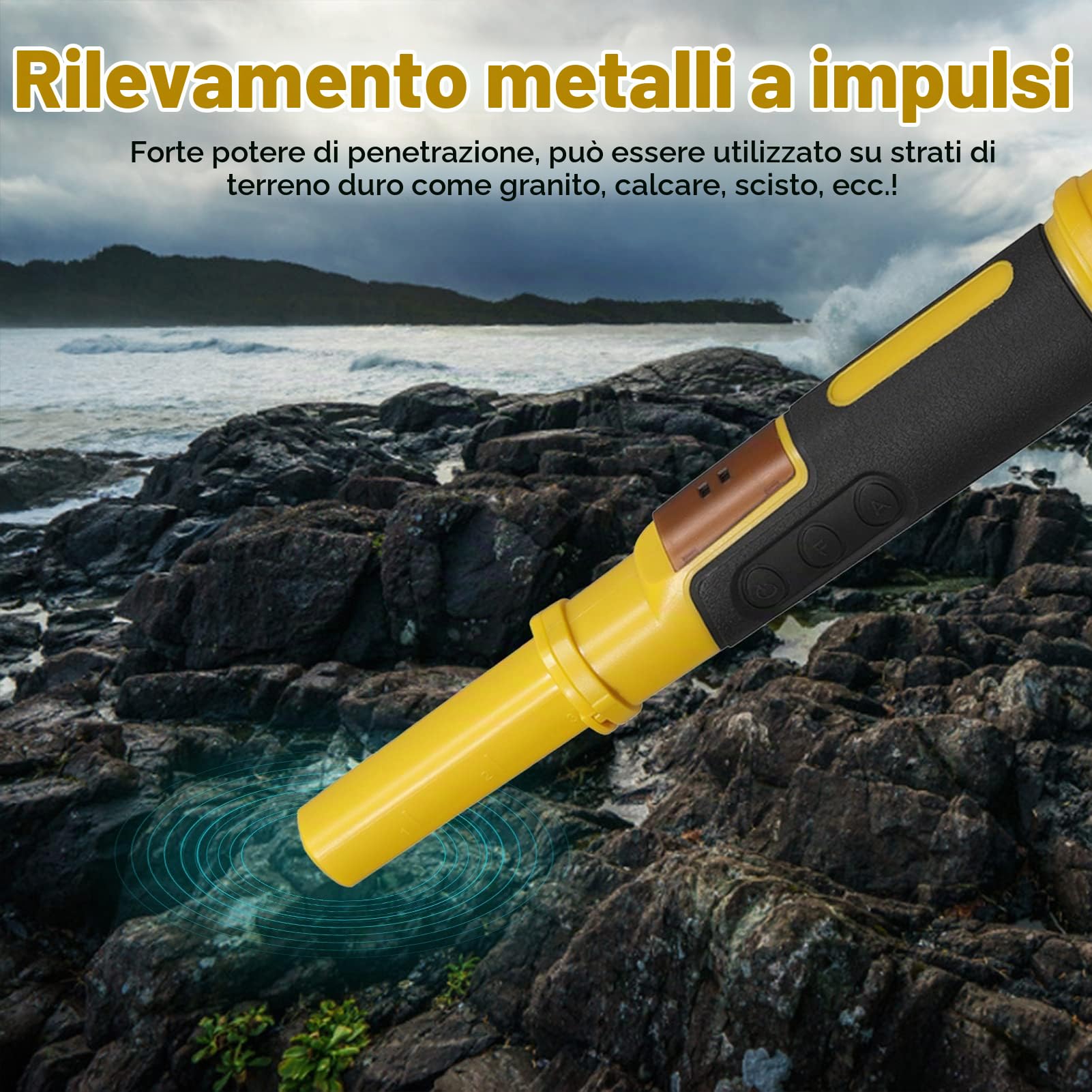 BuyWeek Metal Detector Subacqueo, 2 in 1 Rilevatore di Metalli IP68 Impermeabile Portatile Metal Detector Professionali per Bambini Adulti