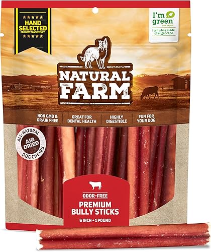 Miniatura 32 de Natural Farm - Palitos masticables y sin olor 100% de carne de res en conserva para cachorros o perros pequeños y medianos, completamente digeribles