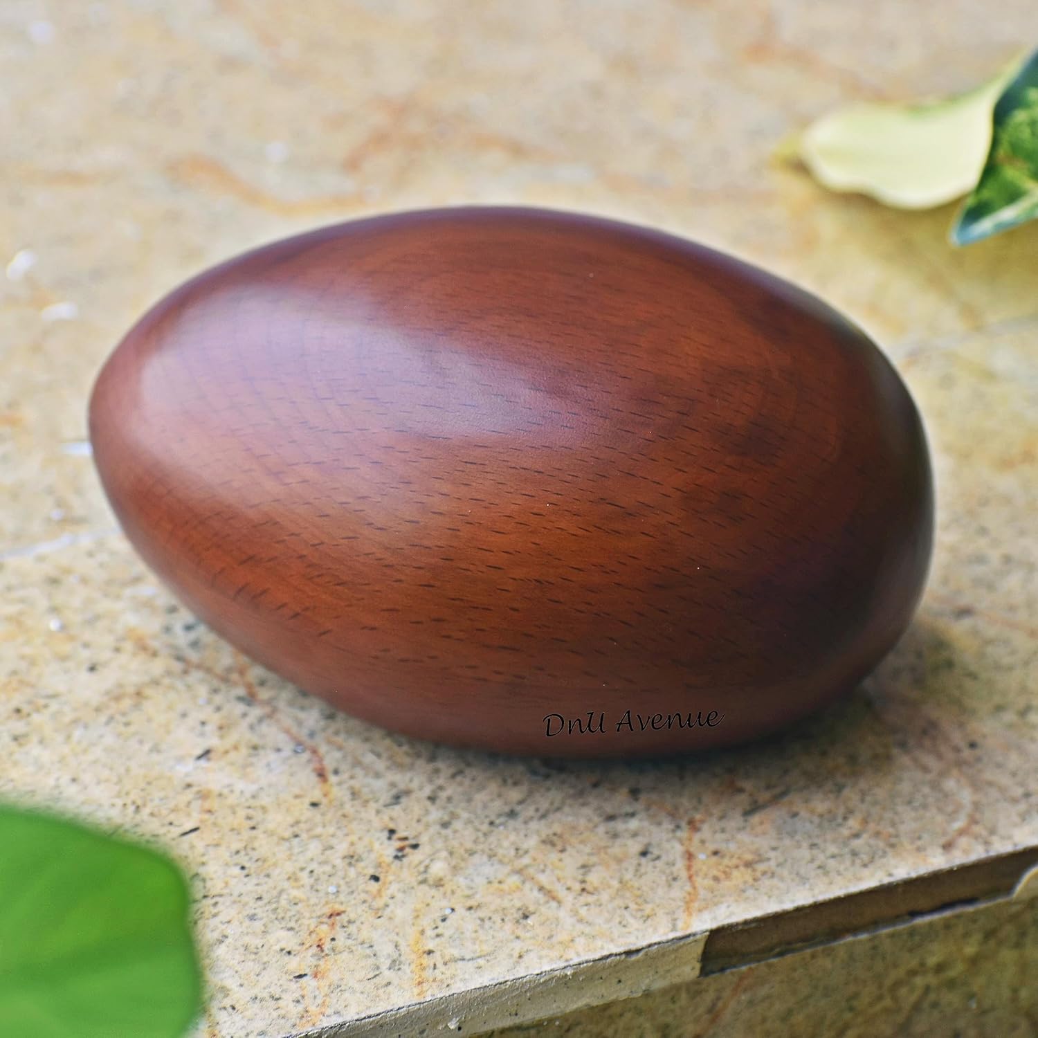 Wooden Oval Cremation Keepsake Cremation for Human & Pet Ashes, Small Handcrafted Coloured Mini for Ashes, Oval Shaped Keepsakes for Men, Women & Infants (Brown) with Size 5 * 3 * 2 inches