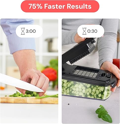 Miniatura 108 de Fullstar The Original Pro Chopper - Picador de verduras y espiralizador, picador de alimentos con recipiente, rebanador de frutas, utensilios
