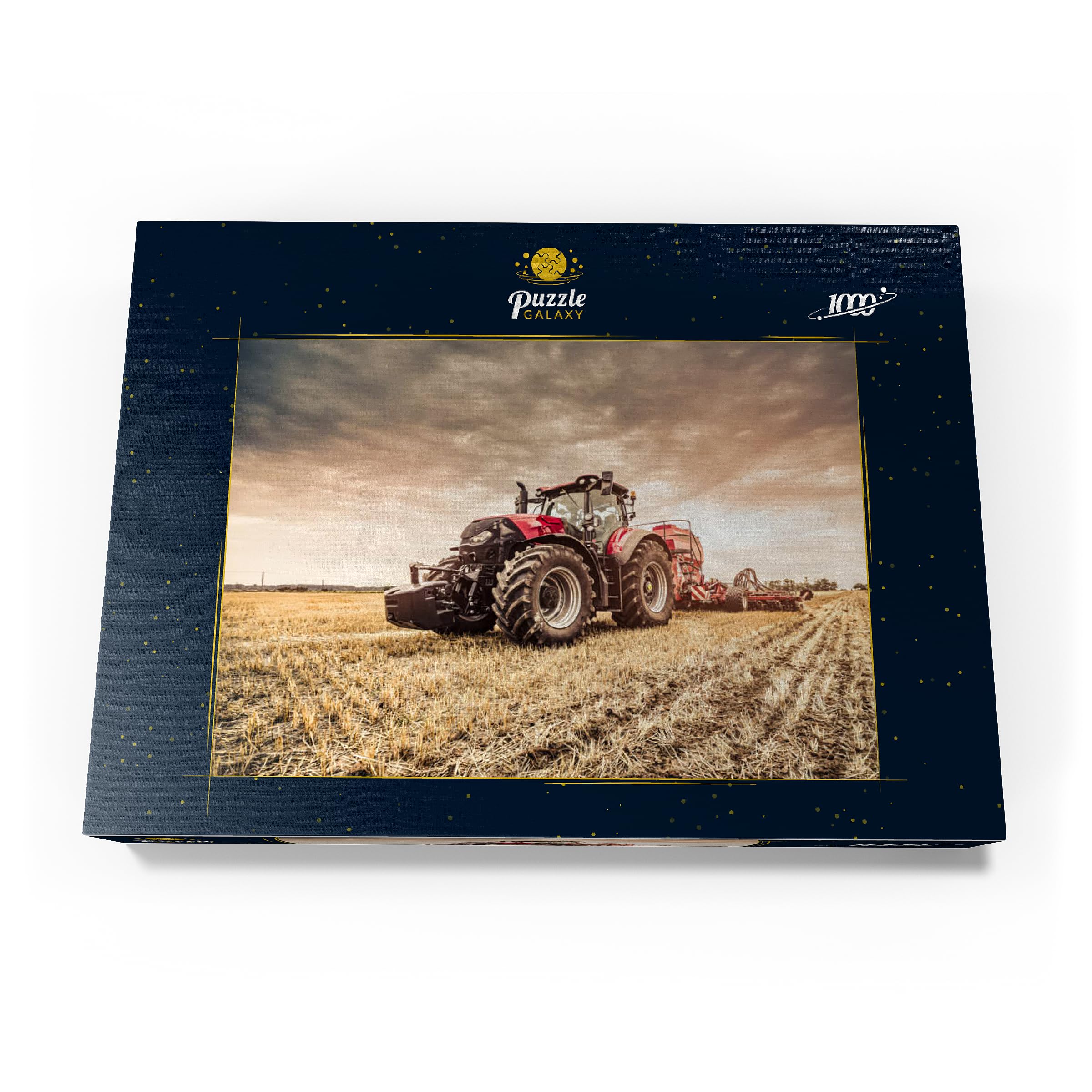 Modern Red Tractor During Seeding - Premium 1000 pieces Puzzle - MyPuzzle special collection from Puzzle Galaxy - Image 4