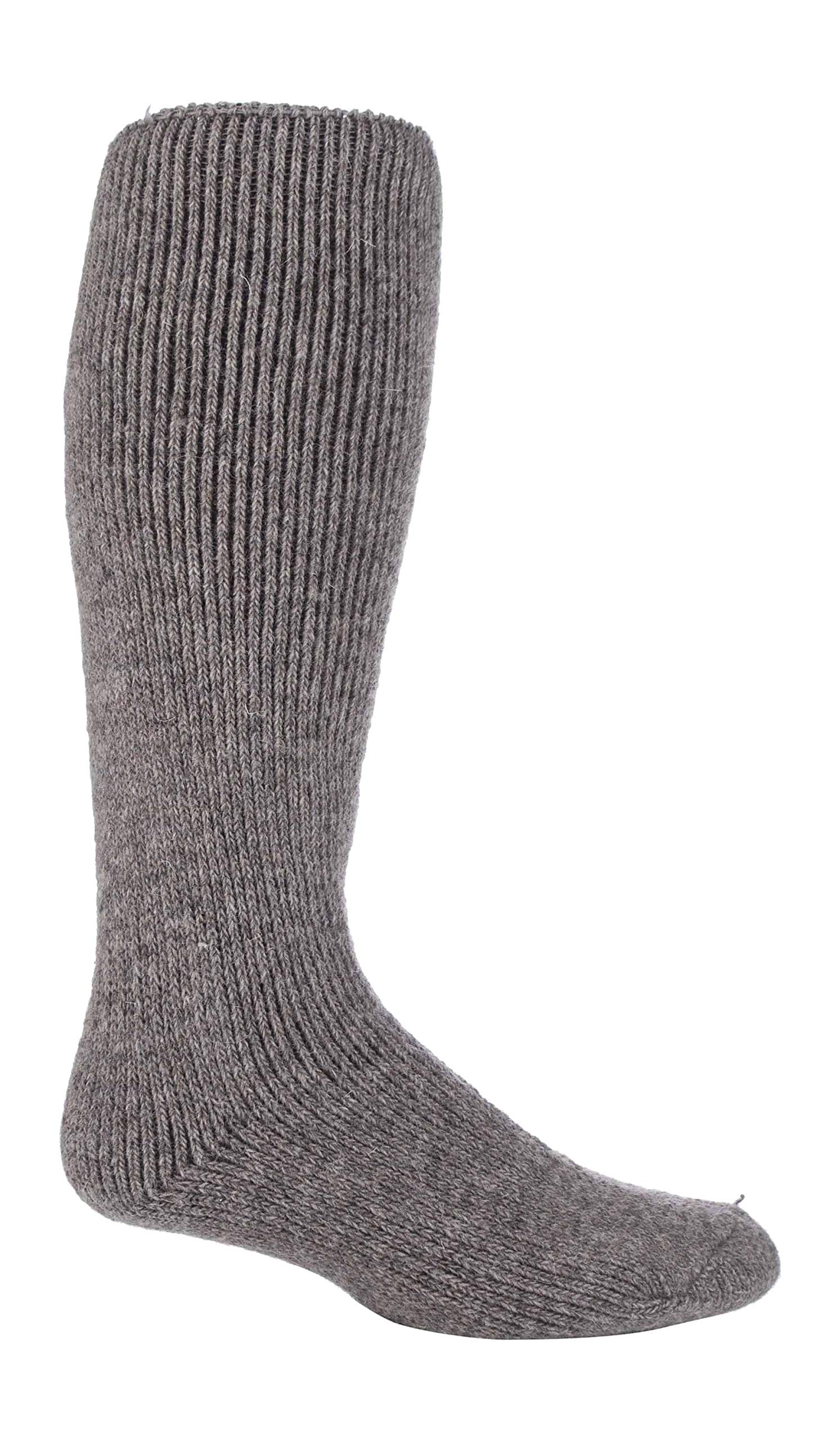 HEAT HOLDERS - Mens Extra Long Thick Heavy Winter Warm 2.7 TOG Knee High Thermal Wool Rich Socks (UK, Numeric, 6, 11, Regular, Regular, Stone (Xl.wool))