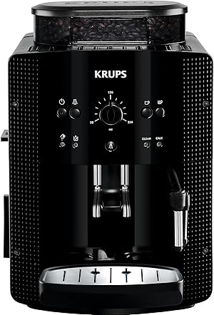 Krups Roma EA81R870 Cafetera expreso superautomática,1.7 L, 3 Niveles de Temperatura, 3 Texturas de molienda, 1450 W, 1 Cups, plástico, Estándar Negra