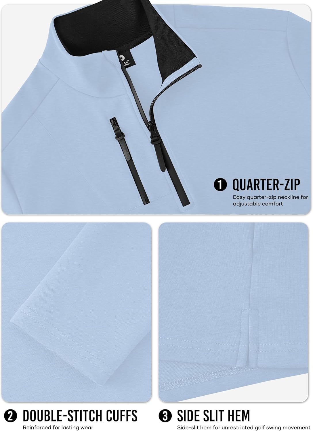 Men's Golf Pullover Quarter-Zip Long Sleeve Sport Shirt with Chest Pocket (S-XXL) - Image 6