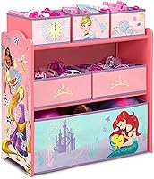 Vista 1 de Delta Children Design & Store Organizador de almacenamiento de juguetes de 6 compartimientos, Disney Princess