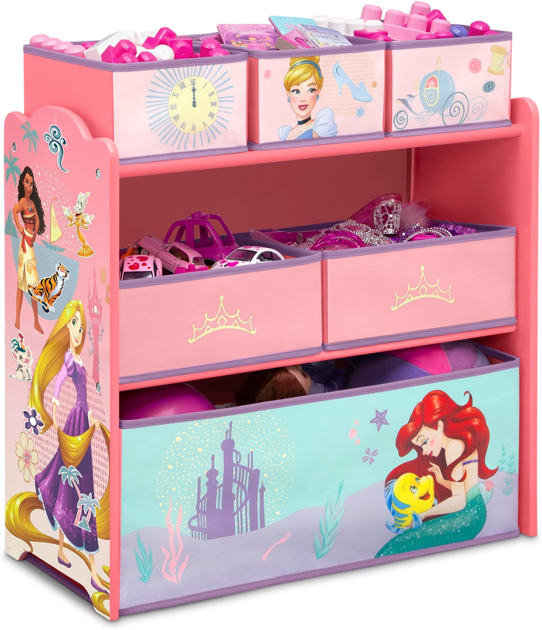 Delta Children Disney Princess 6 Bin Design and Store Toy Organizer