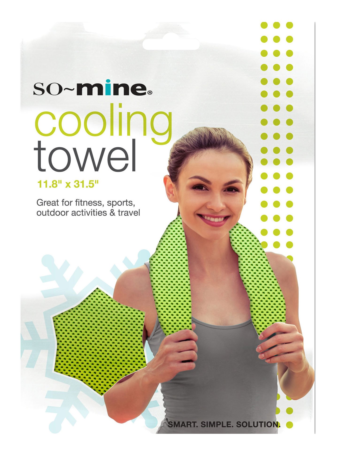 So-Mine Cooling Microfiber Towel, Green (SO-0694)