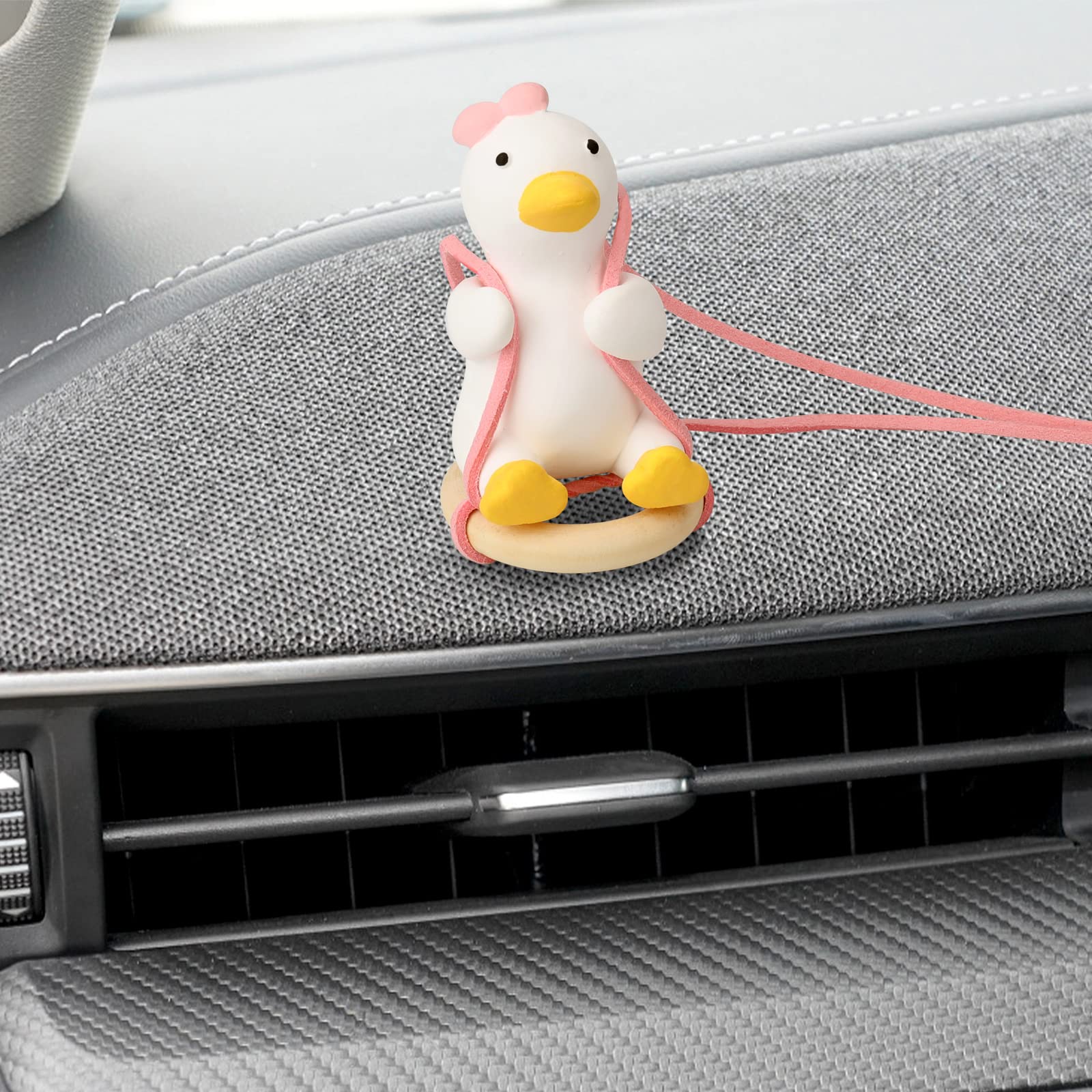 Pendentif Canard Auto Pour Rétroviseur - 2 Pièces, Décor Oscillant Mignon - Peut être Parfumé, Décoration Voiture Ou Maison - 7