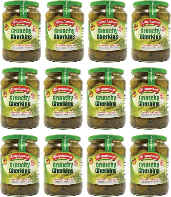 Hengstenberg Crunchy Gherkins, 24.3 Ounce (Pack of 12)