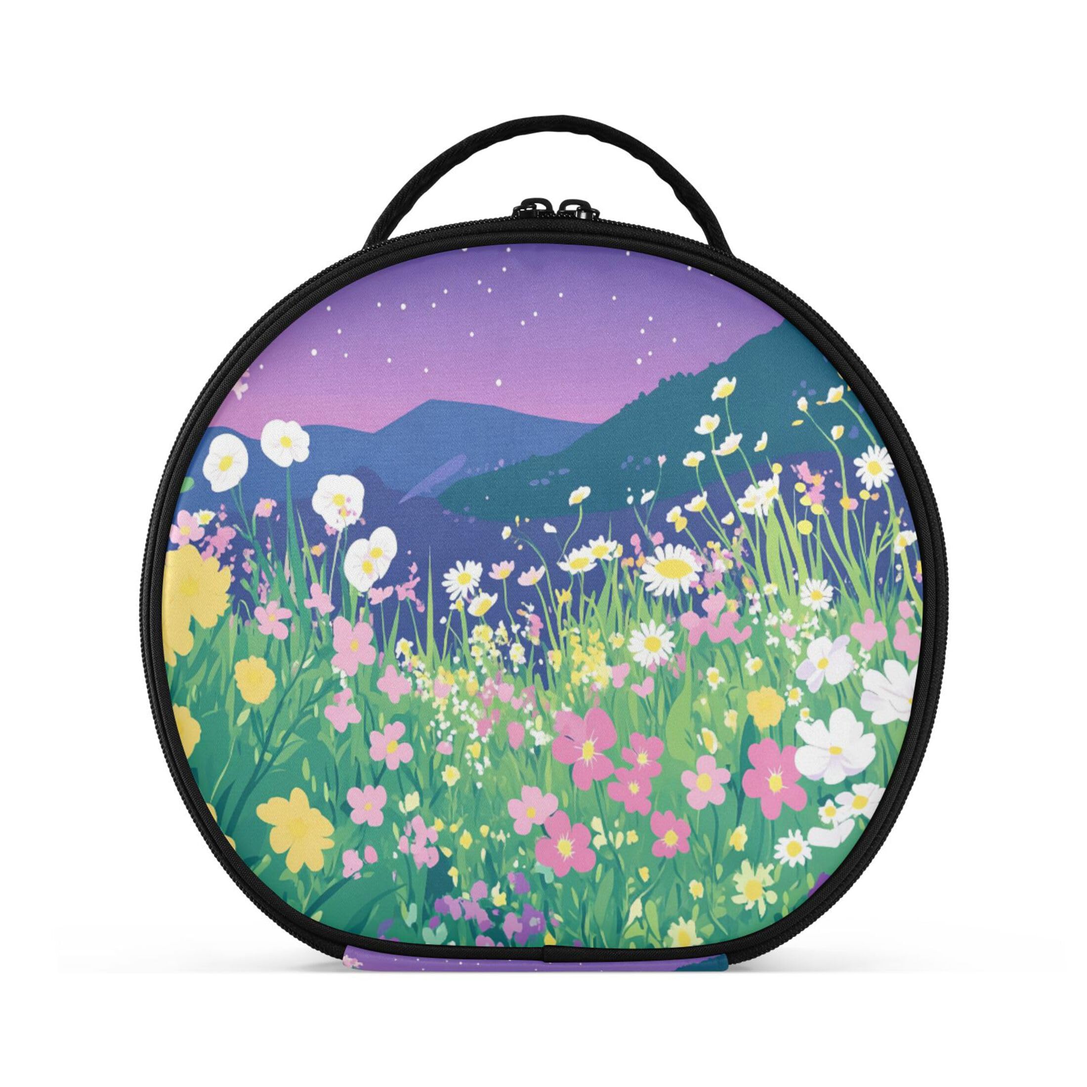 Takiito A Field Of Wildflowers Travel Makeup Case Portable Makeup Box Artist Cosmetic Case Organizer With Adjustable Dividers