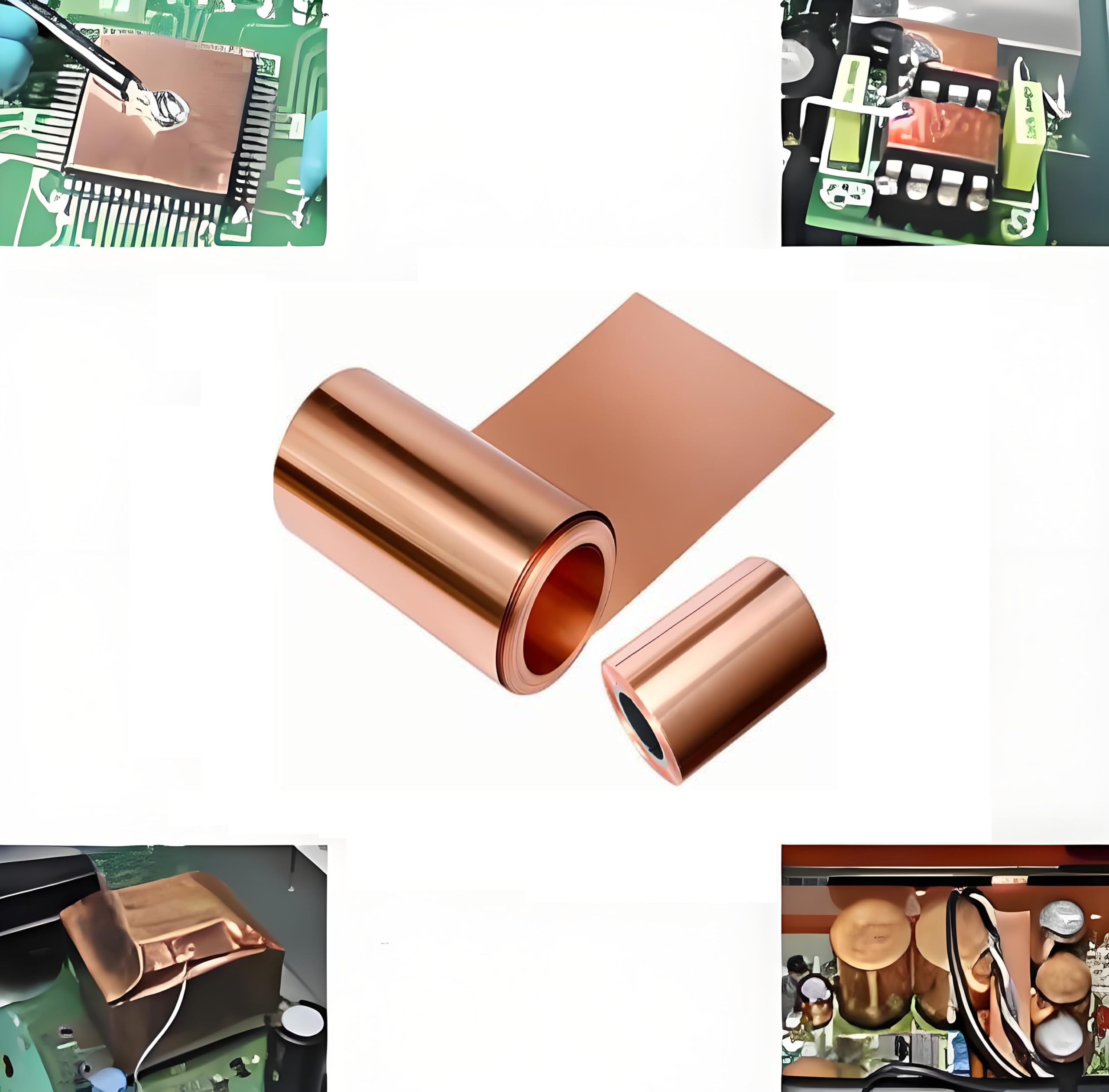 Pure Copper Sheet Thin Metal Sheet 99,99% CU Sheet Roll, High Purity Pure Copper Tape 0,01 mm x 100 mm x 5000 mm/5 m from Coavoo