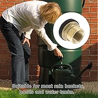 Vista 8 de 2 piezas de accesorios de mamparo de latón, conector de tanque de agua macho de 3/4 pulgadas hembra de 1 pulgada con 2 anillos de goma para barriles