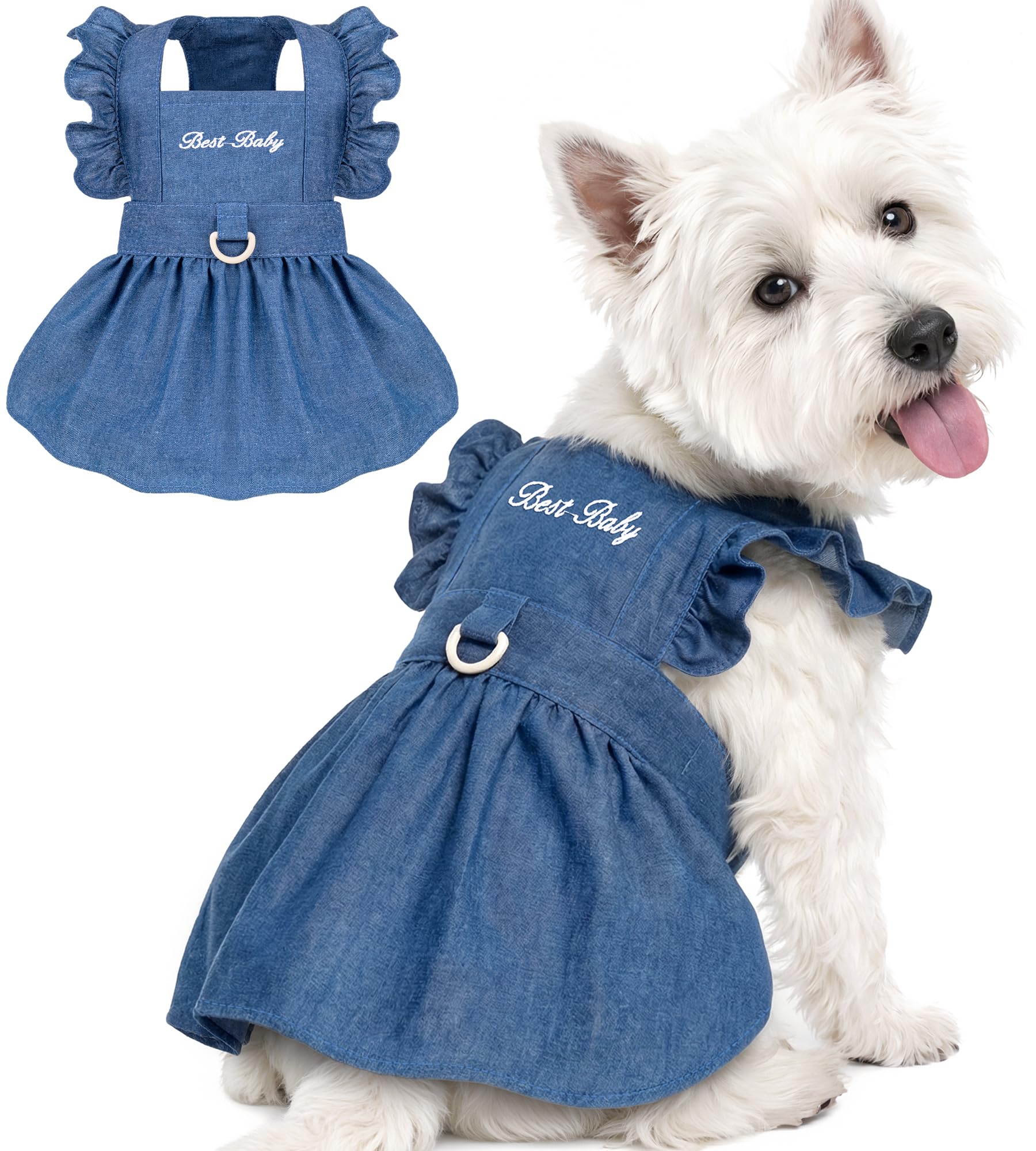 Denim Dog Dress (Dark Blue, X-Large)