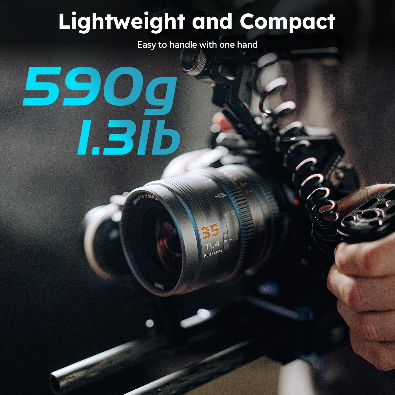 SIRUI VP-1 Vision Prime 1 T1.4 Full Frame Cine, obiettivo cinema con messa a fuoco manuale da 35 mm con attacco E preinstallato, supporti intercambiabili RF/Z/L (grigio metallico)