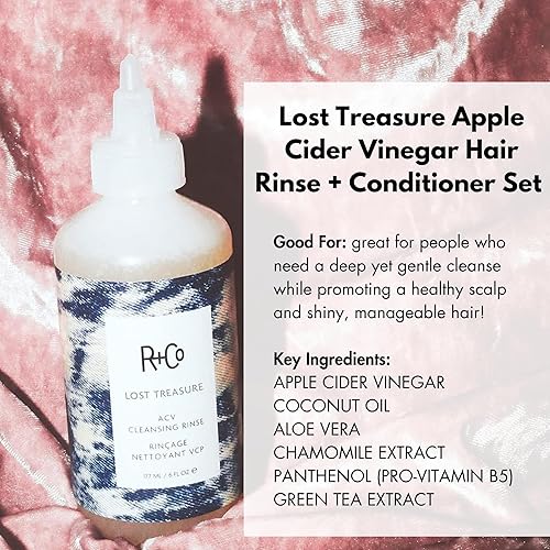 Miniatura 2 de R+Co Lost Treasure - Juego de enjuague capilar con vinagre de sidra de manzana y acondicionador, tratamiento capilar que aumenta el brillo para un