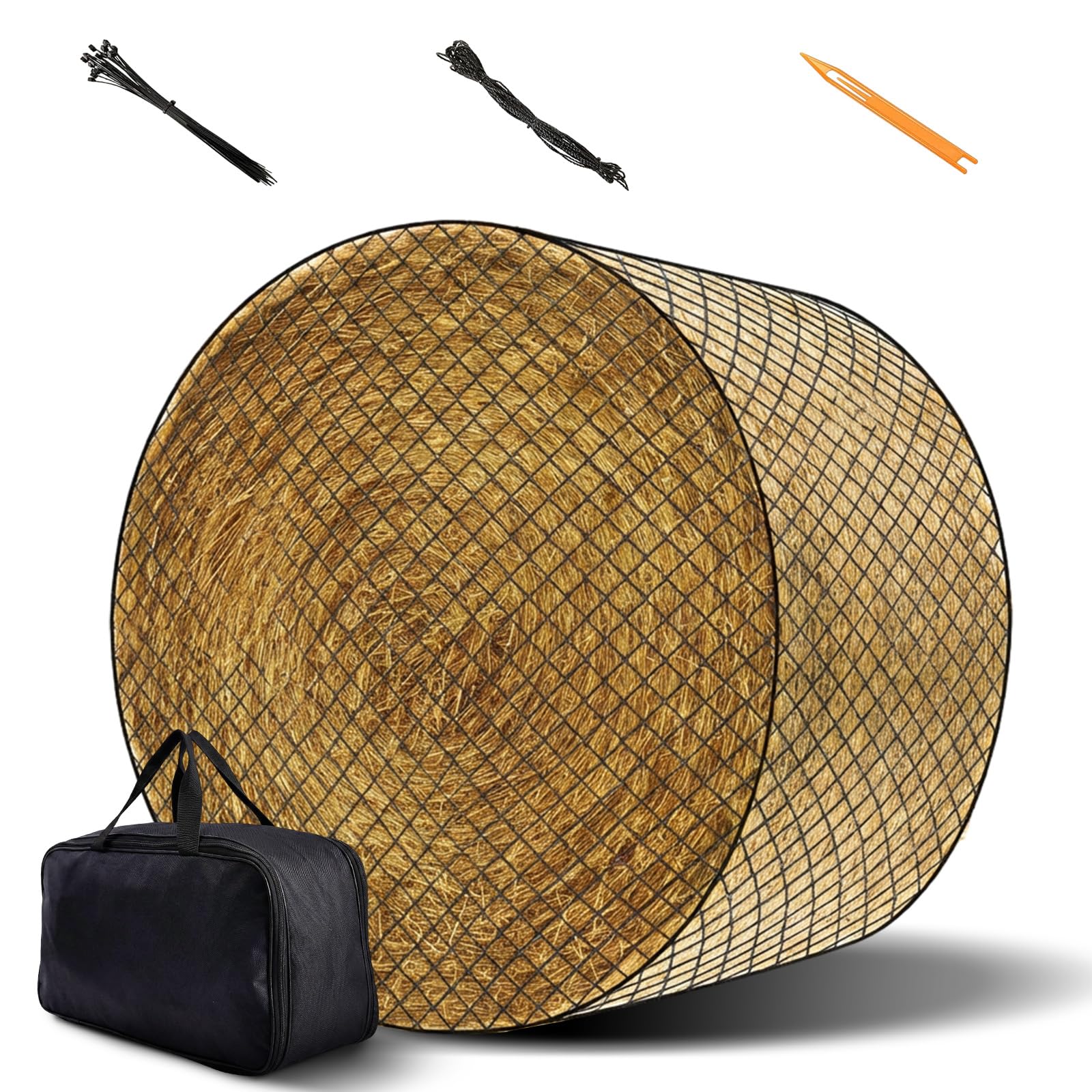 Rete da fieno per cavalli, 5 x 5 m, robusta rete da fieno resistente all'usura, per cavalli per un'alimentazione adeguata, grande rete rotonda adatta per canne da fieno, maglie da 45 x 45 mm, per