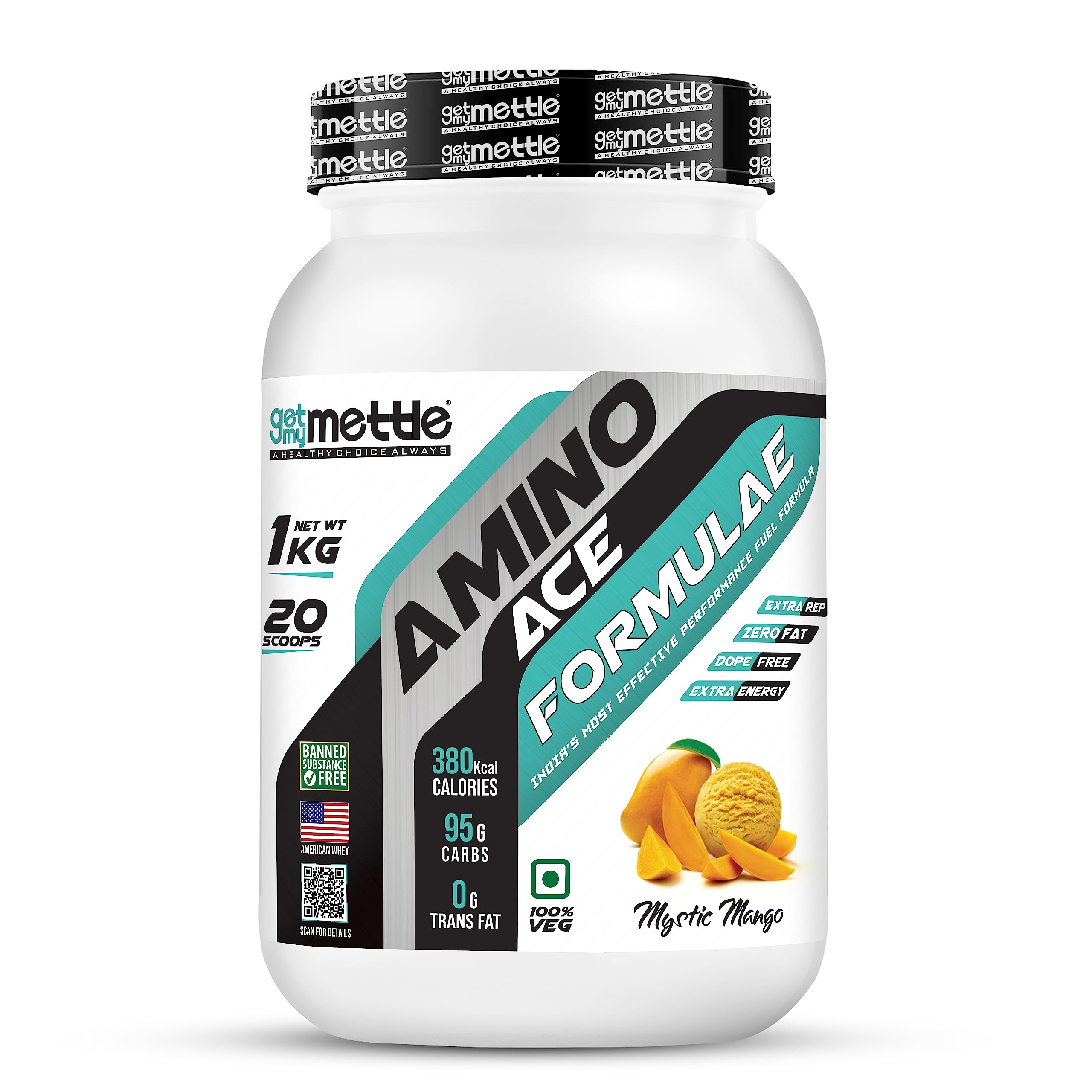 Getmymettle Amino Ace: Advanced Carb & Amino Acid Blend - Mystic Mango (1kg). Boost Performance, Endurance, Muscle Hydration & Gut Health for Athletes.-image-47