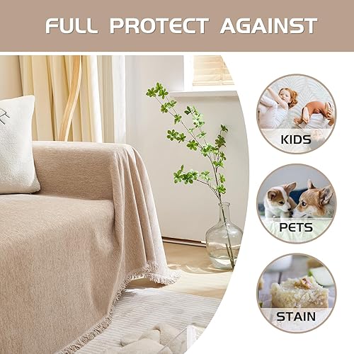 Miniatura 3 de MEETSKY Fundas para Sofá de 3 Cojines Fundas para Muebles de Sofá Fundas para Sofá de Mascotas para Sala de Estar Fundas Lavables para Sofá