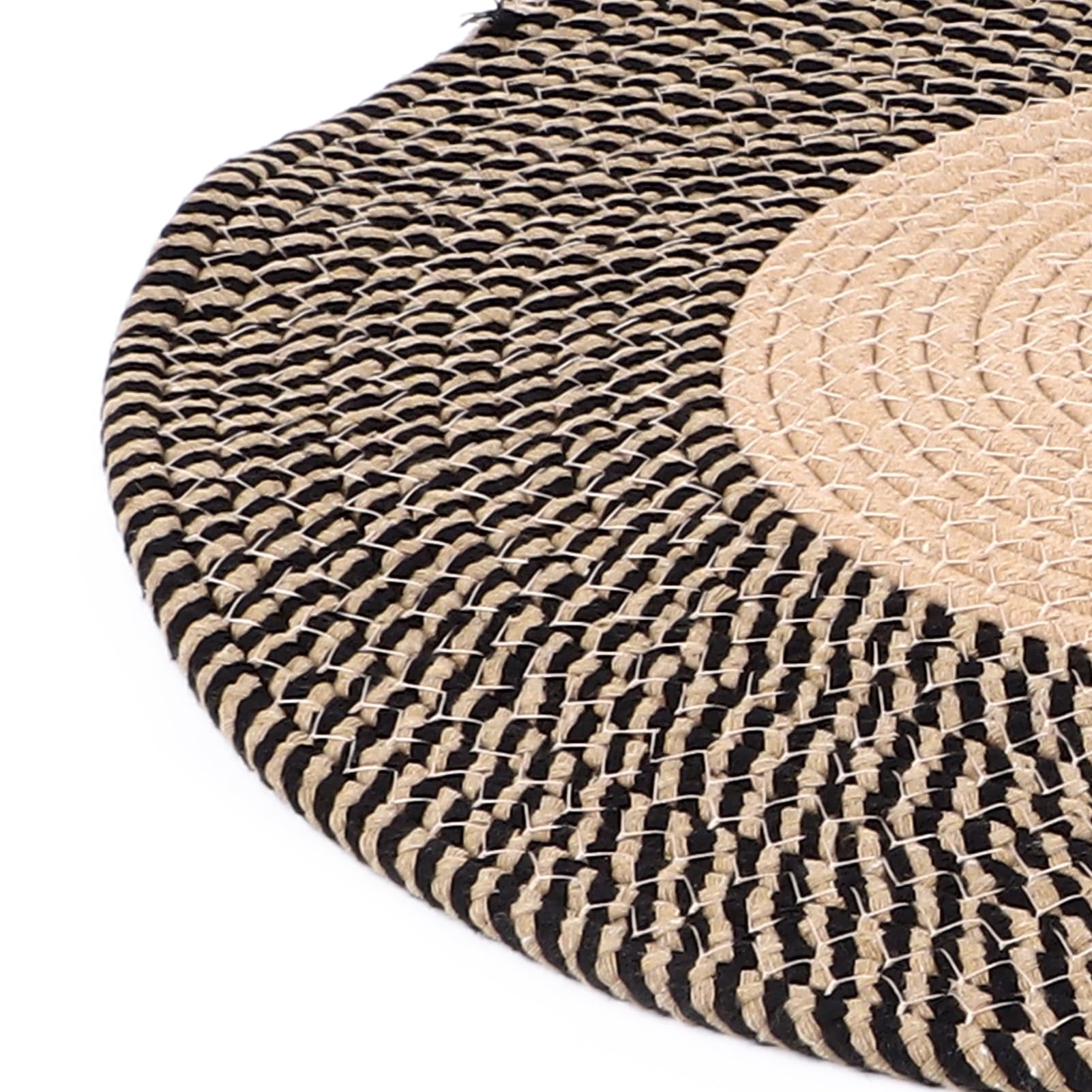 Tapis de Jute tissé à la Main, Tapis de Jute réversible rétro Tapis Nordique, Tapis Circulaire pour Chambre à Coucher, Salon, Salle à Manger, Couloir (Il Mesure 100 cm)