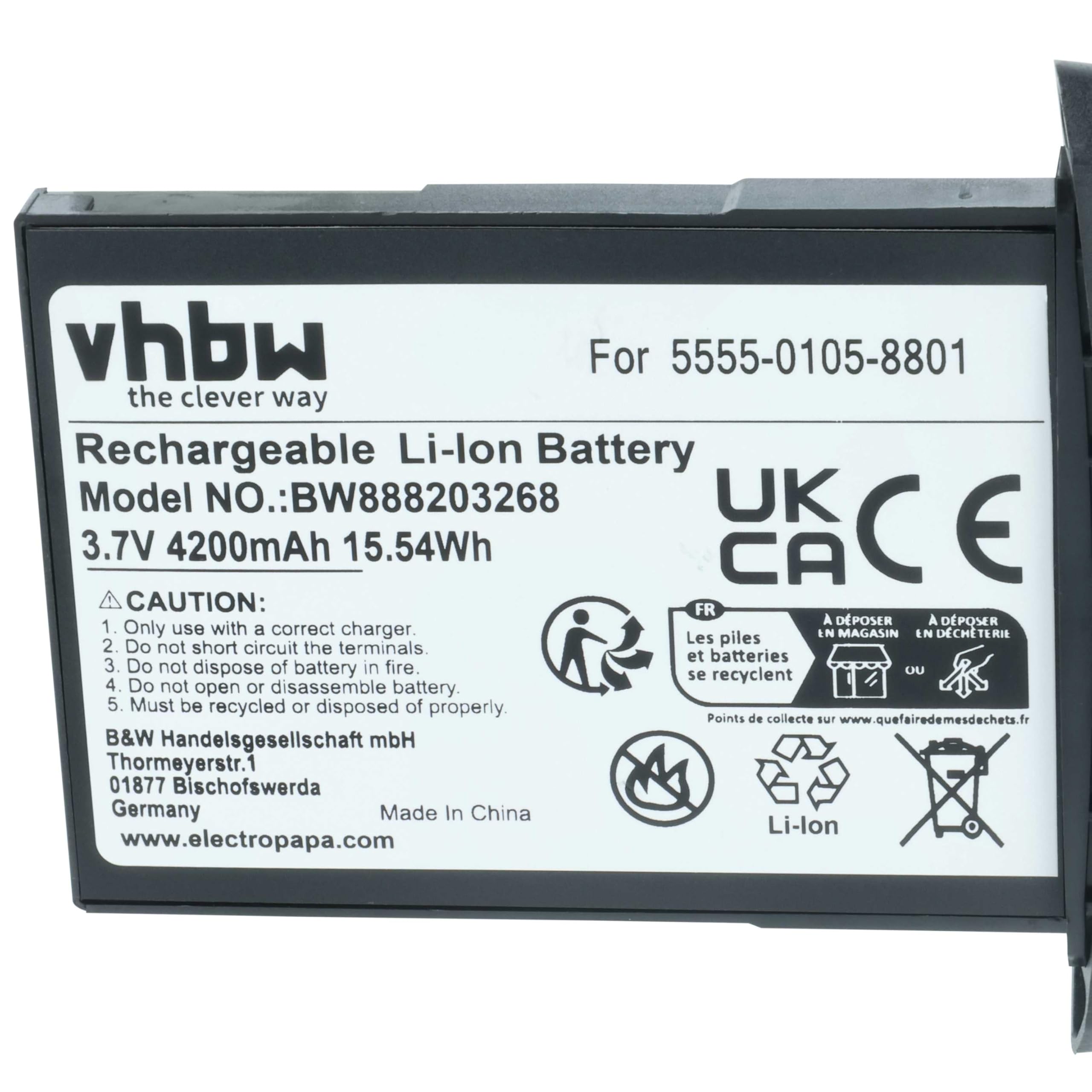 vhbw Akku kompatibel mit NCR Orderman 5 Handheld Computer Scanner (4200mAh, 3,7V, Li-Ion)