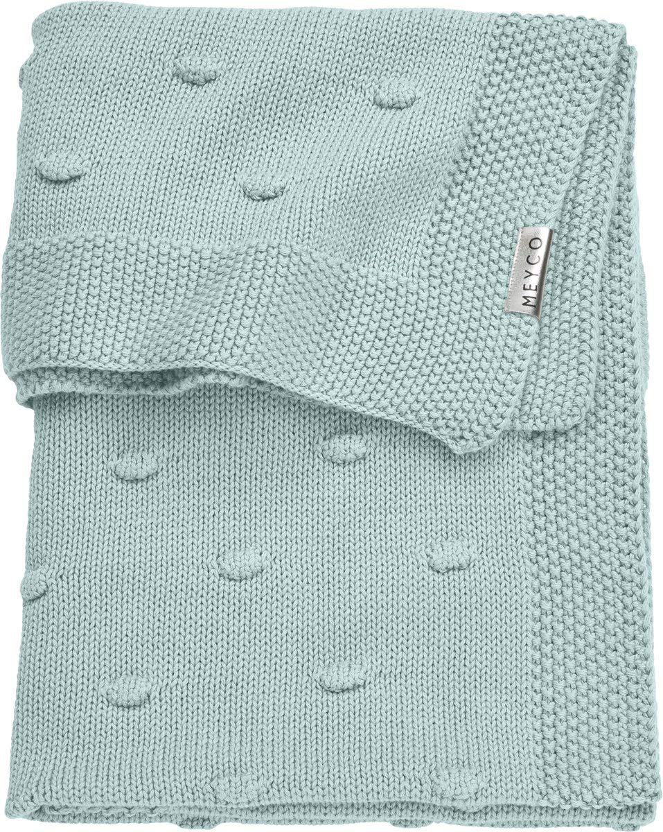 Meyco Idena 2753053 Couverture tricotée pour bébé Vert Pierre 100 x 150 cm