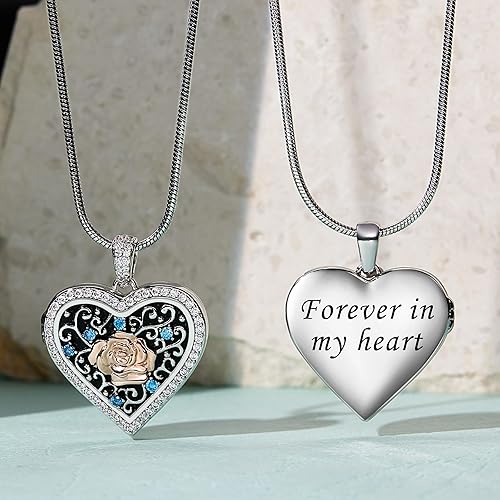 Miniatura 5 de Fanery Sue Heart Locket Necklace that Holds Pictures, Lockets Necklaces Customize Photo Pendant Picture Jewelry for Women