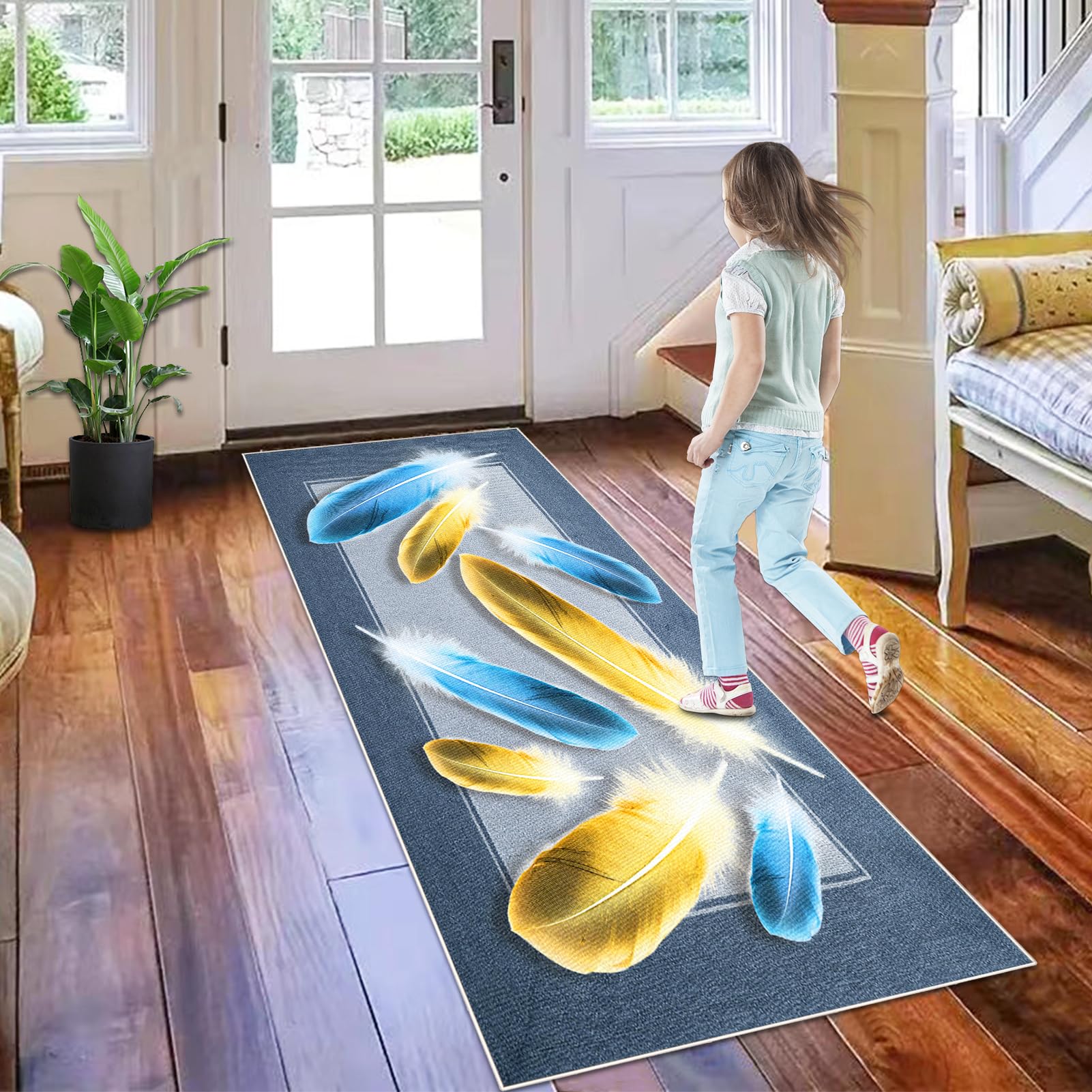 Dywany do przedpokoju, kuchni, można prać, wycieraczka antypoślizgowa, chodnik, chłonny, do przedpokoju, wąski, 110 x 250 cm, chodnik do pralni, przedpokoju, salonu