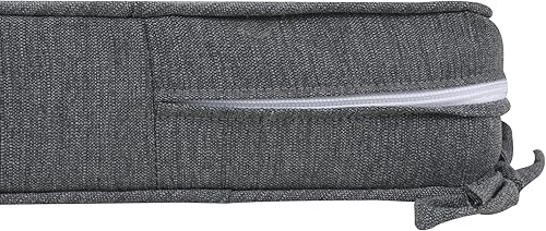 Miniatura 7 de Cojín de banco para exteriores de 48 x 18 pulgadas, con asa y lazos para jardín, patio, porche, sofá, columpio (gris oscuro)