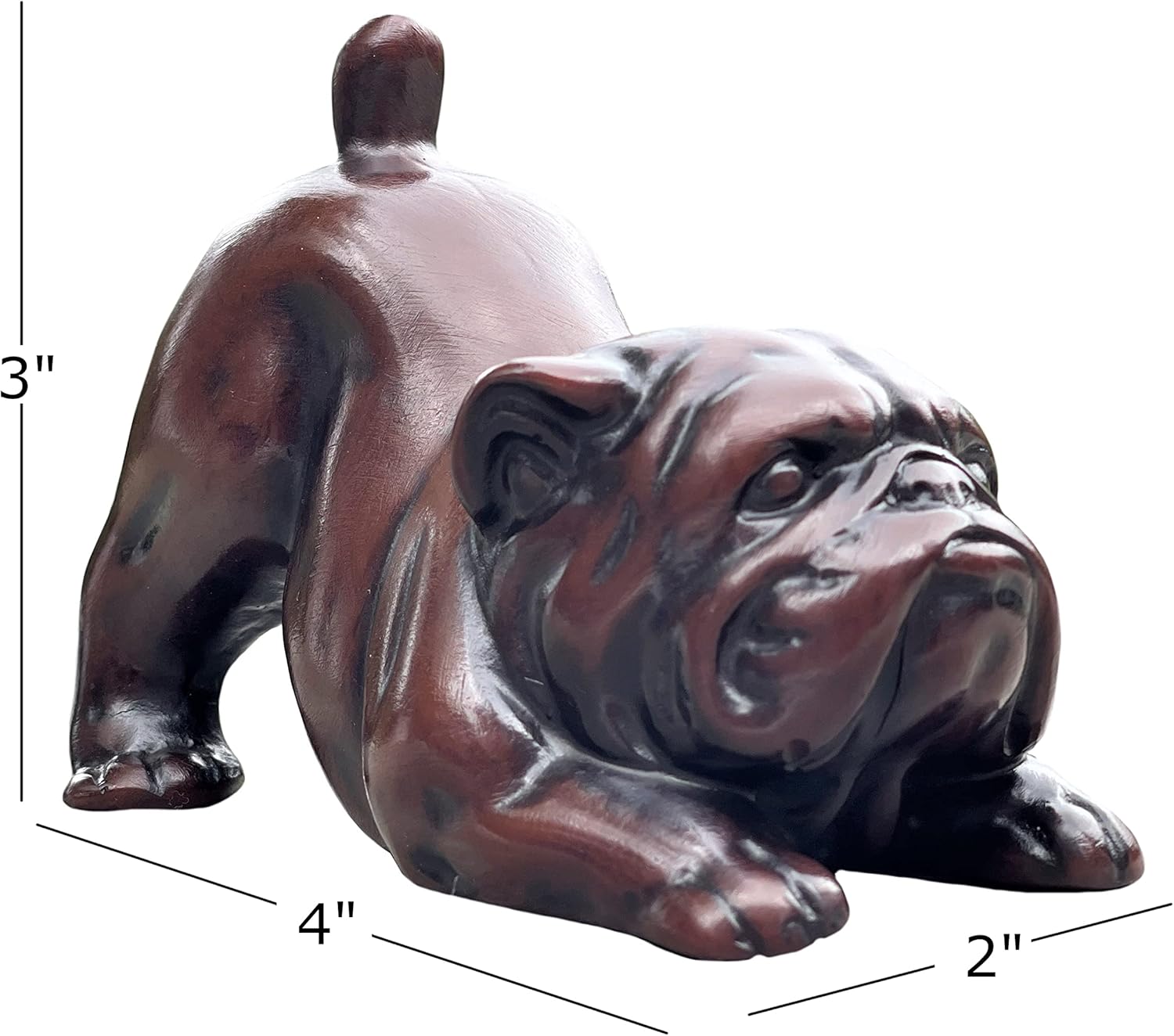 English Bulldog Figurine - Mans Best Friend Sculpture - Cute Resin Dog Statue - Paperweight Office Home Decor - Resin- 4 Inches