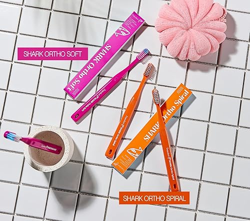 Miniatura 7 de Cepillo de dientes de ortodoncia para aparatos ortopédicos 4 paquetes fabricado en Corea corte en V, cerdas de EE. UU., cepillo de dientes para
