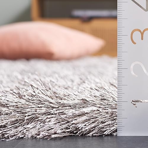 Miniatura 5 de Safavieh Colección Paris Shag, alfombra de poliéster, Polipropileno, Sable