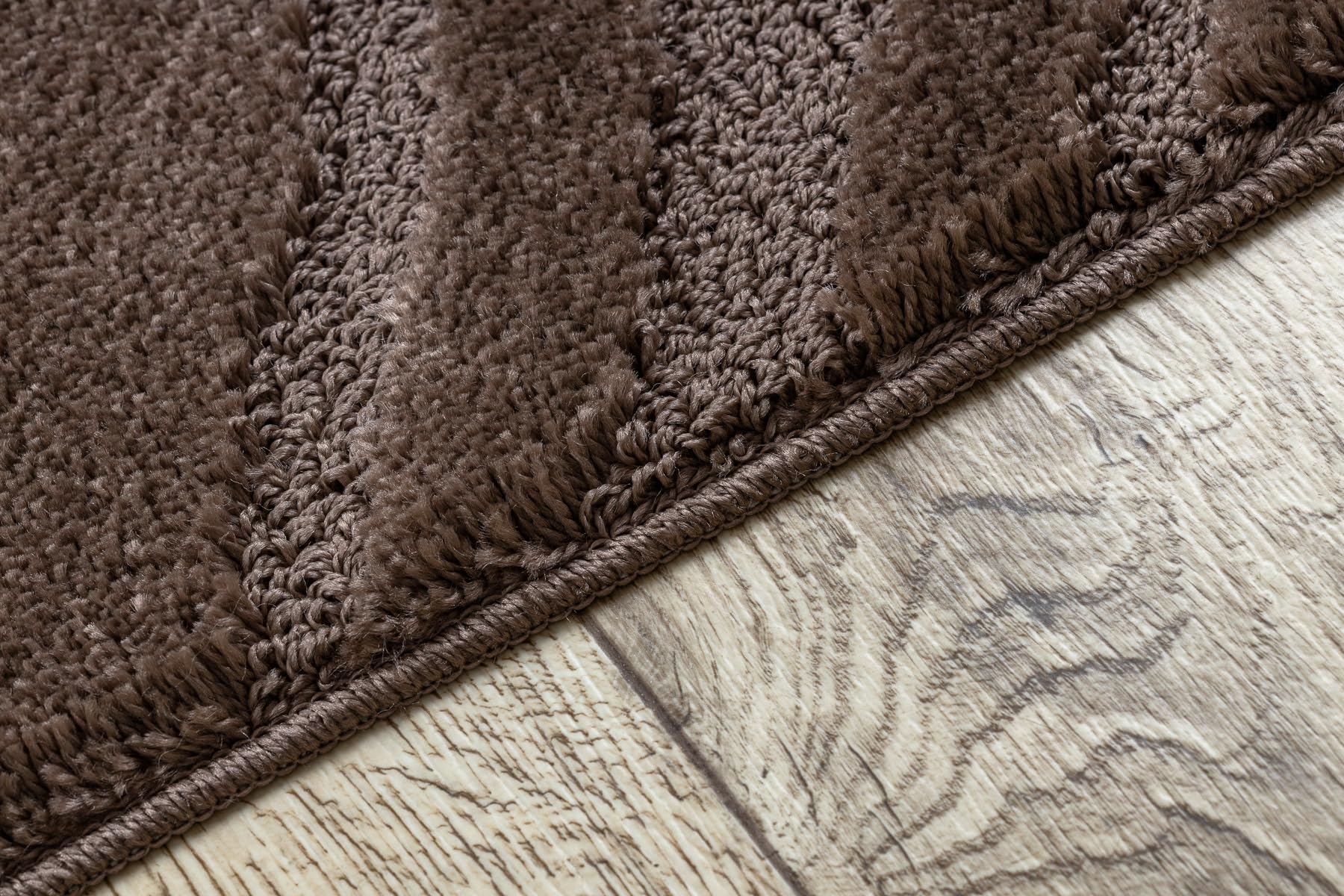 rugsx Set 2 alfombras de baño SUPR Waves, Ejes, Alfombra baño Antideslizante, Suave y Lavable, marrón 60x100 cm