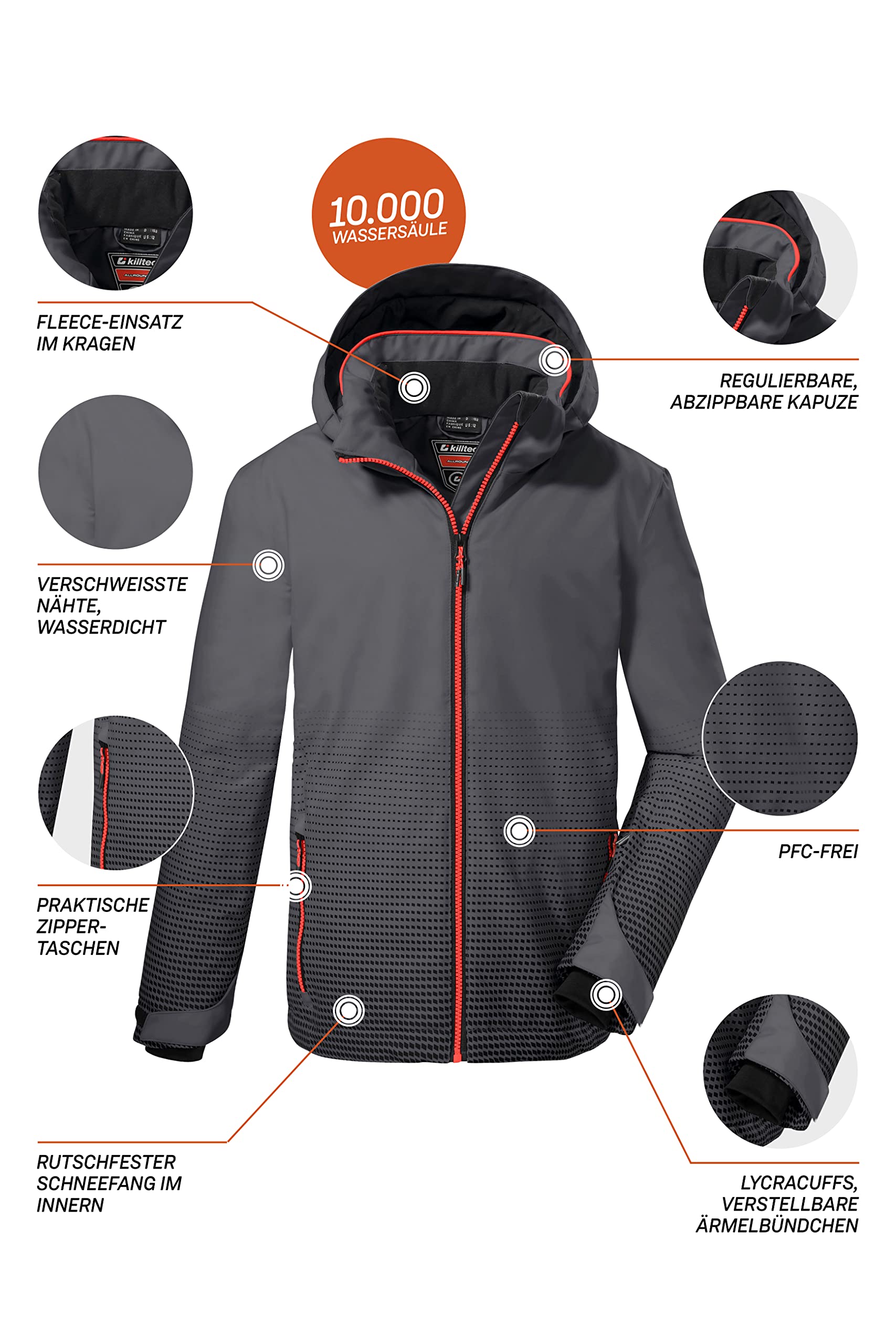 Killtec Jungen Ksw 162 Bys Ski Jckt Skijacke/Funktionsjacke mit Kapuze und Schneefang