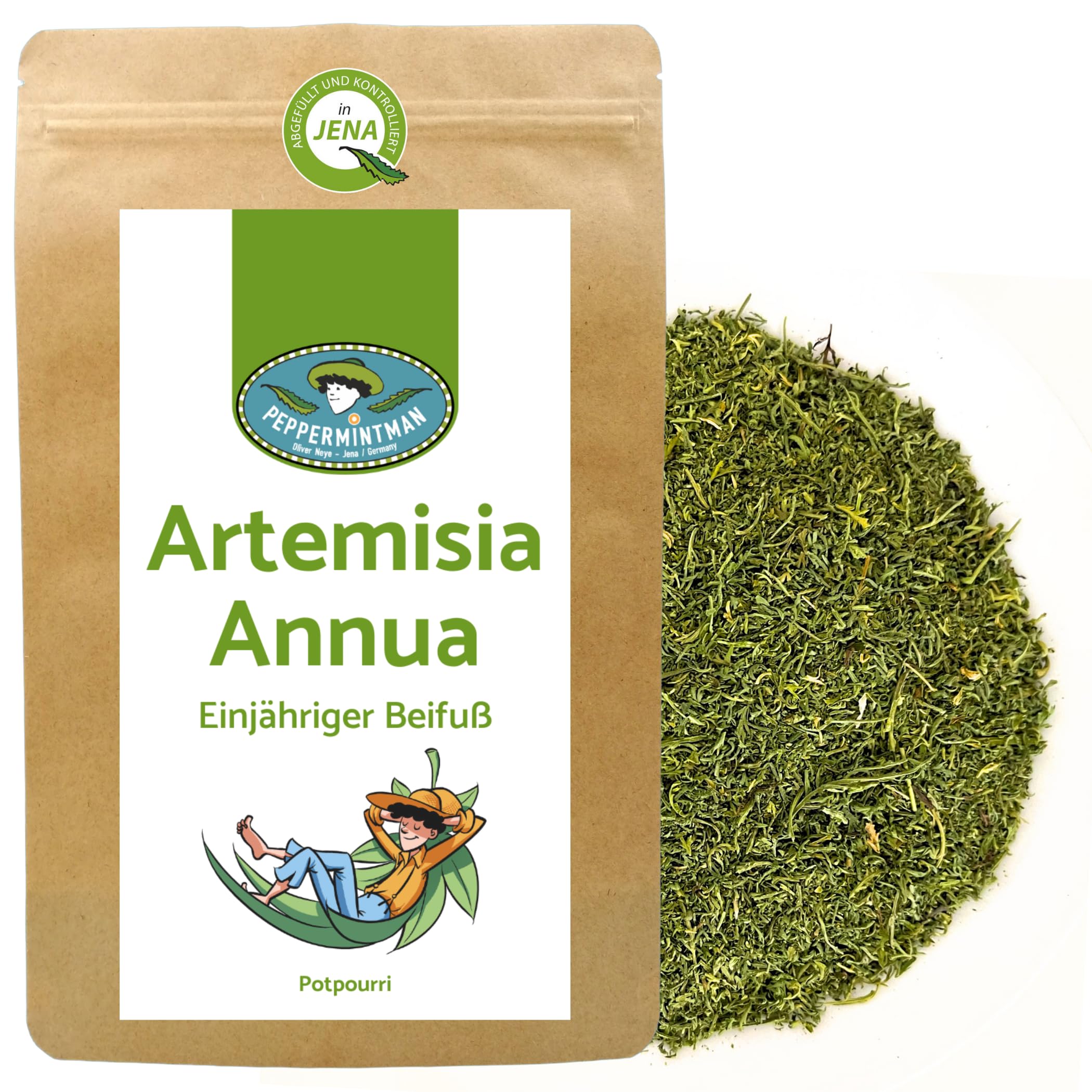 PEPPERMINTMAN - Artemisia Annua - Einjähriger Beifuß - Mit Artemisinin - Reine Blätter - 100% Natürlich - Ohne Stängel - Ohne Zusätze - Beste Qualität von PeppermintMan (120g)