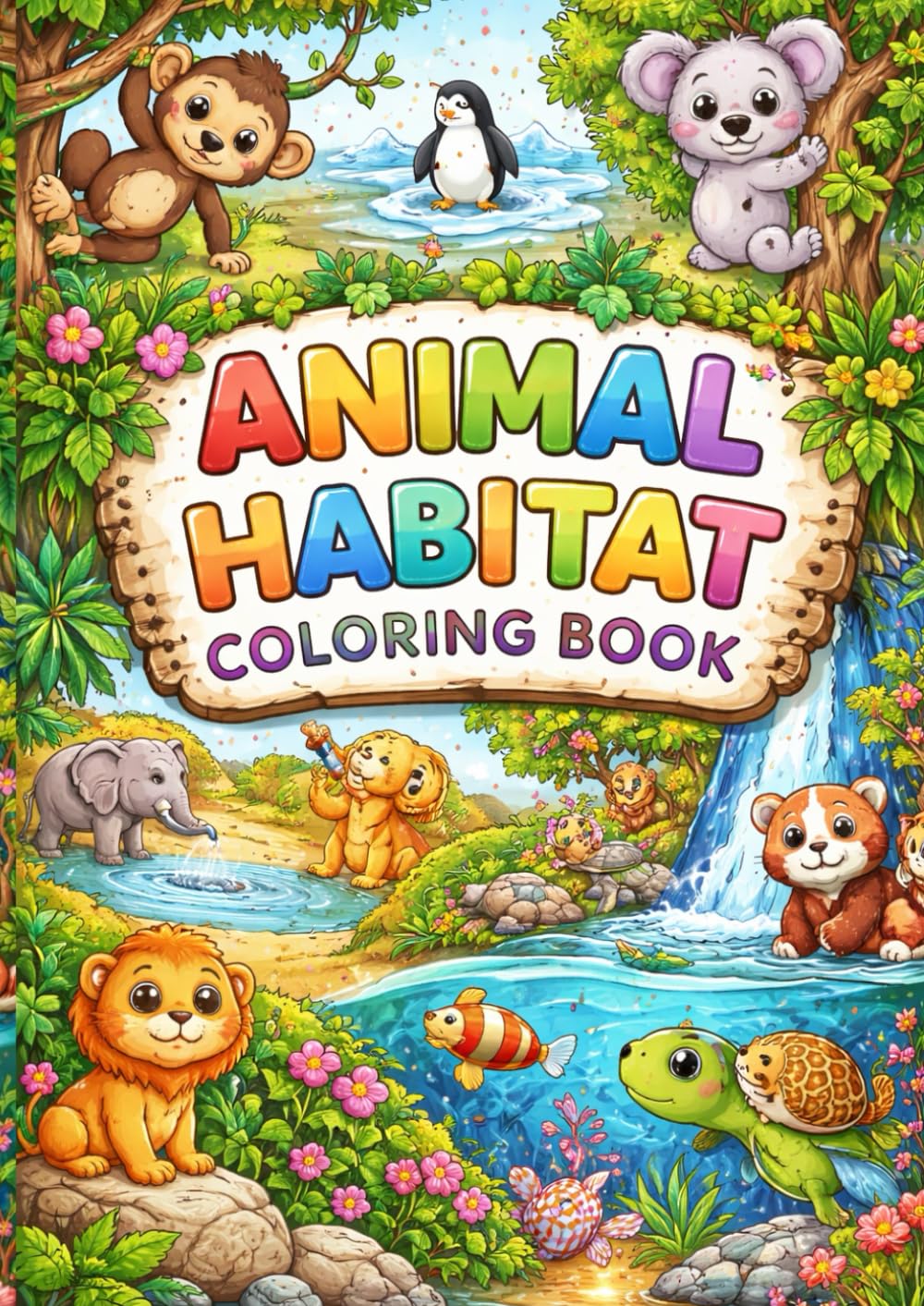 ANIMAL HABITATS COLORING BOOK: COLORING ANIMALS