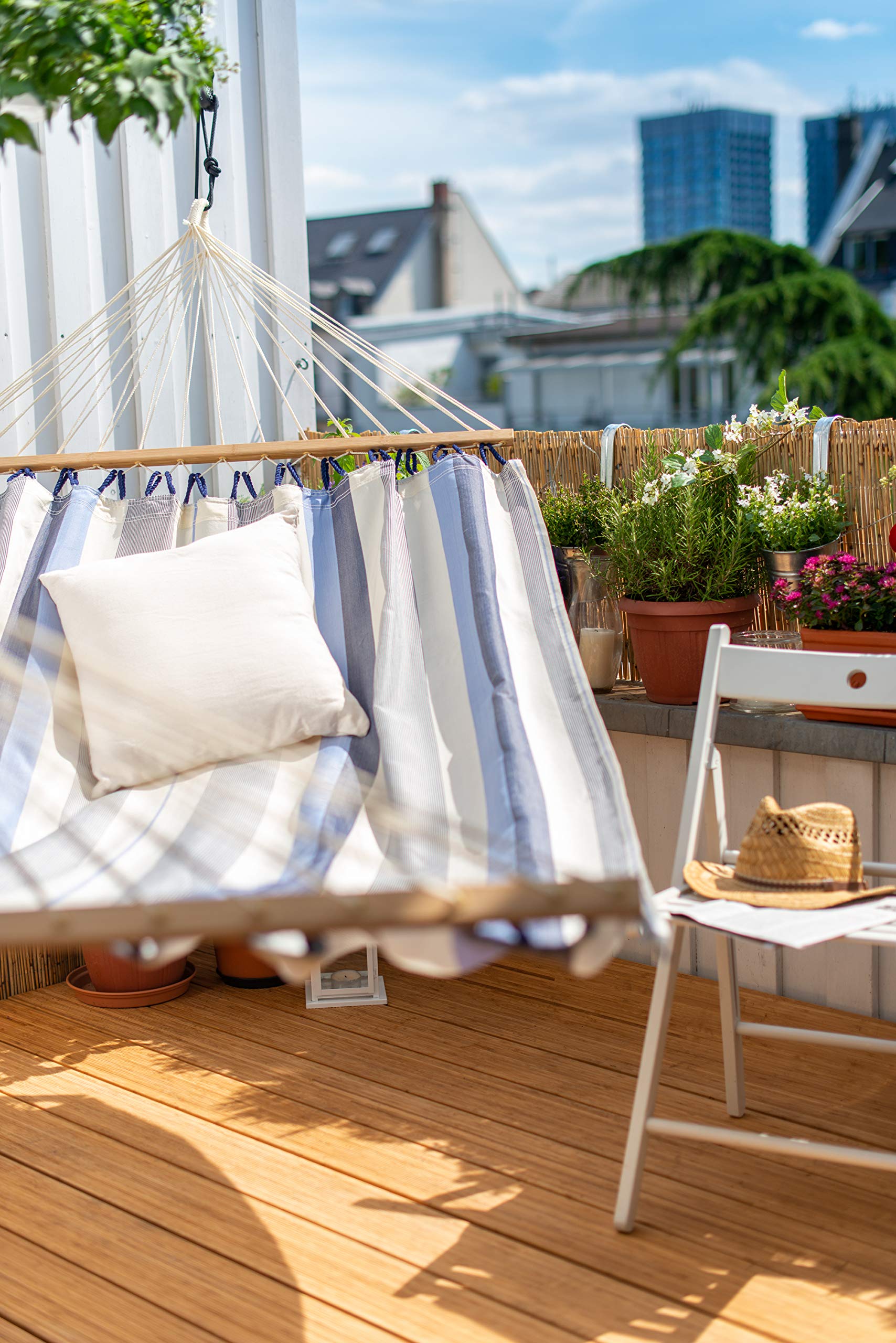 LA SIESTA - Alisio Sea Salt – Hamac double extérieur + armature en acier revêtu par pulvérisation