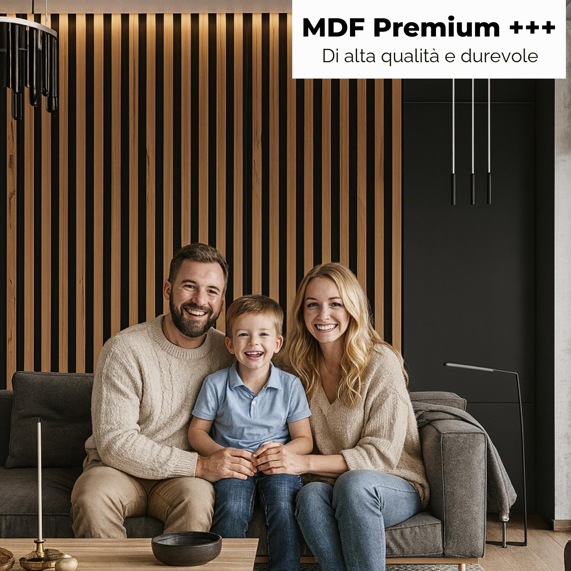 Pannello Acustico MDF 240x53 cm Rovere Sonoma con Lamelle Moderne su Feltro per Rivestimento Parete Effetto Legno