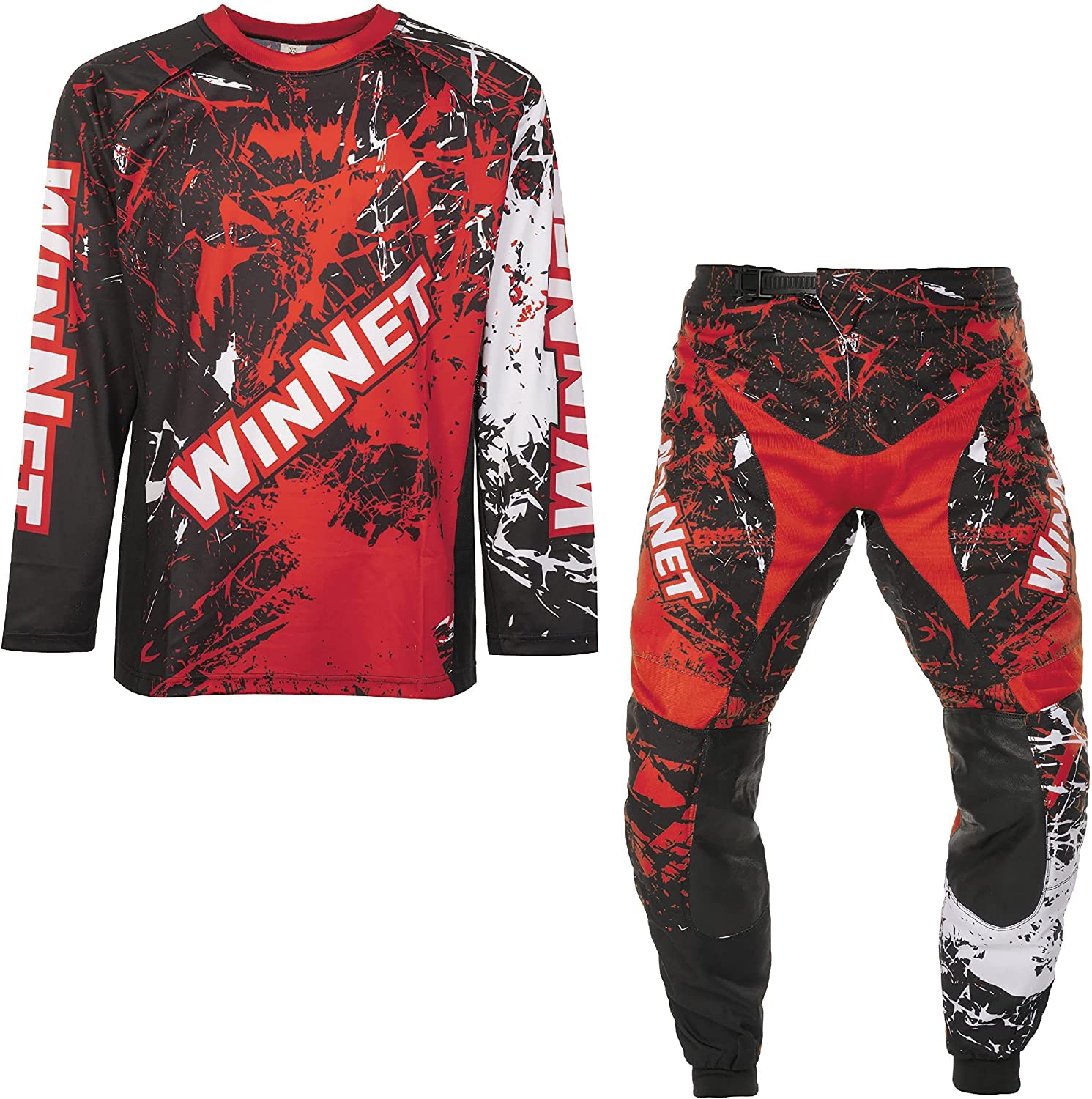 WinNet Completino per Mini Moto Cross da Bambino (Rosso, 6 Anni)