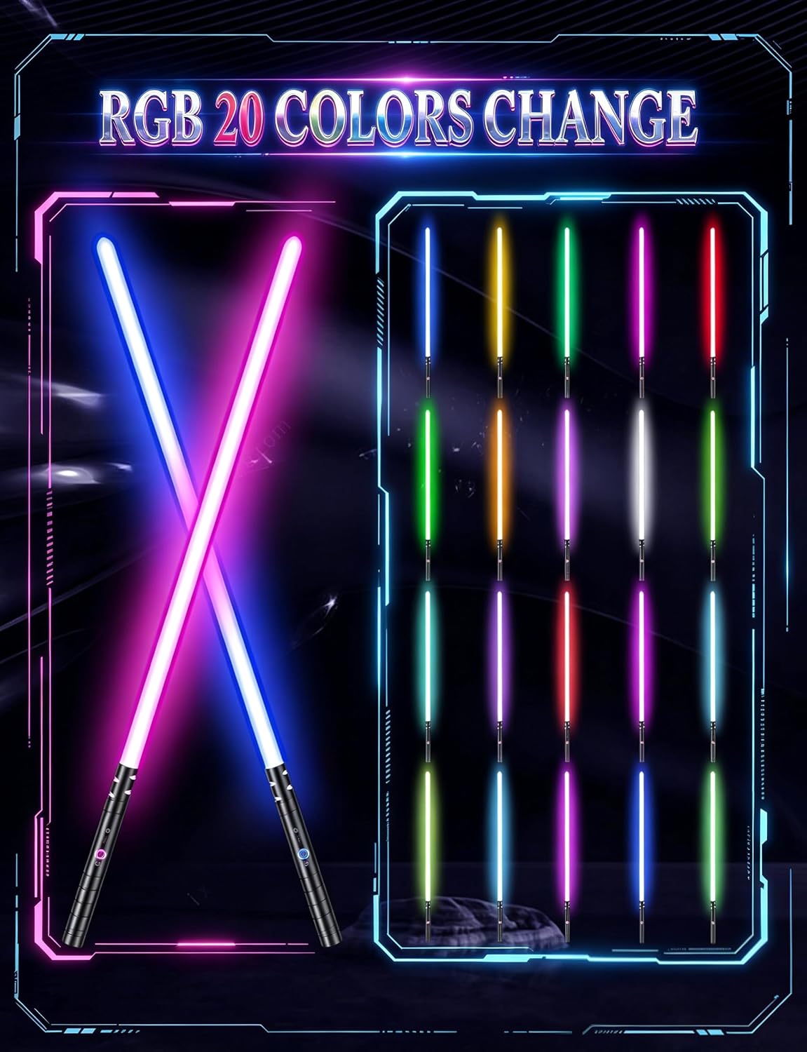  Lightsaber, 4 Sound Fonts, 20 RGB Colors FX Metal Hilt thumbnail