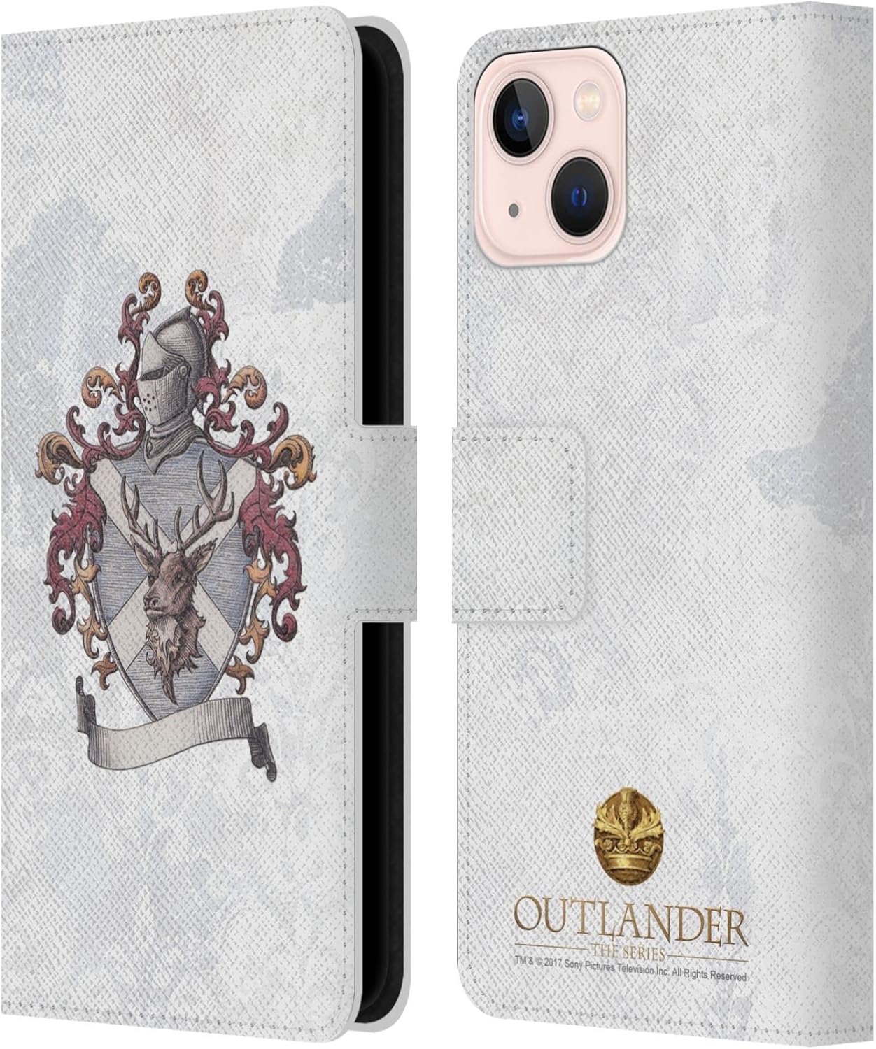 Head Case Designs Officially Licensed Outlander Fraser Brooch Seals and Icons Leather Book Wallet Case Cover Compatible with Apple iPhone 13