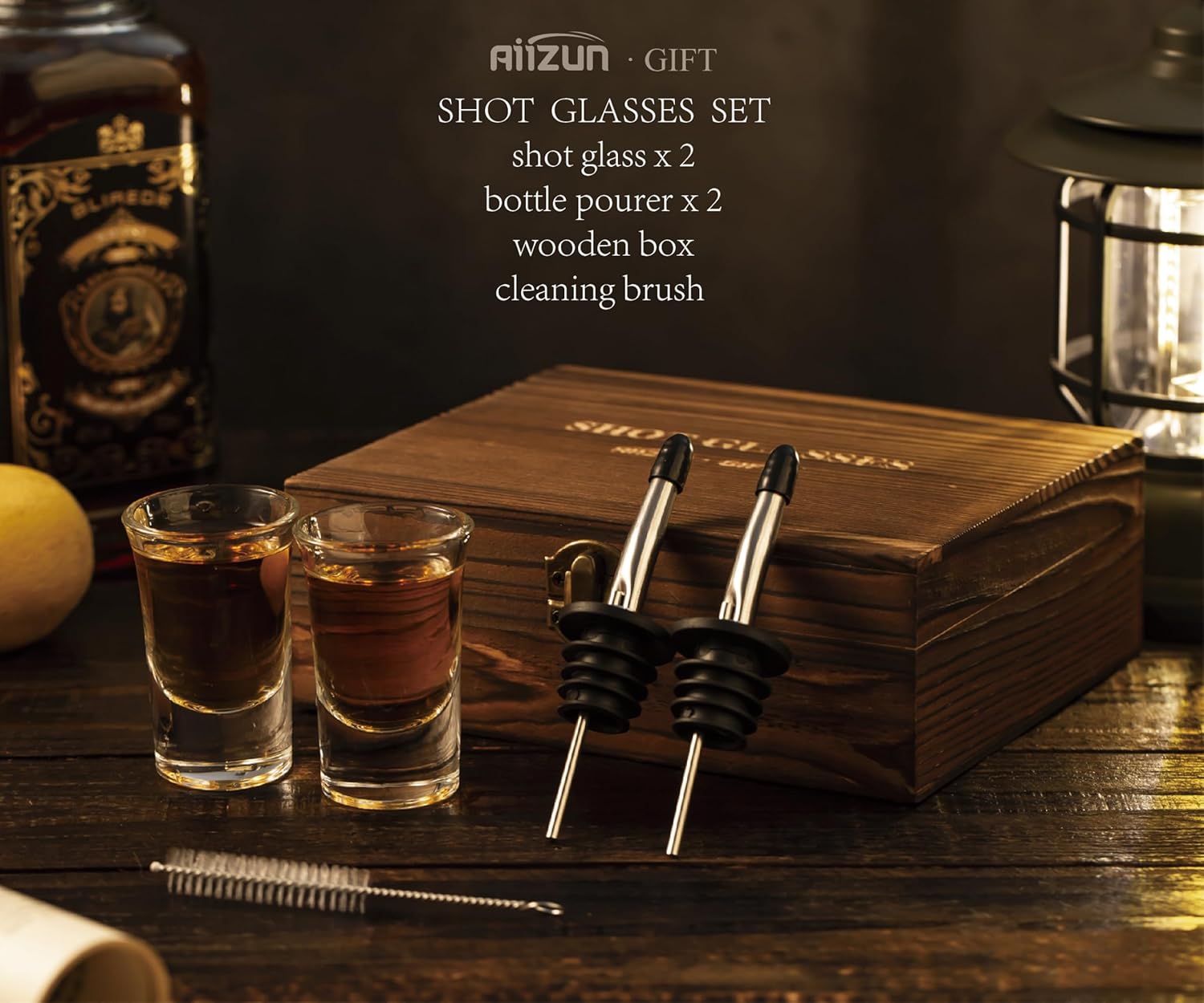 Aiizun Shot Glasses with Liquor Pourers Gift Set, Pack of 2 Shot Glasses with Pour Spouts, Christmas/Birthday Gift for Drink/Spirit/Espresso/Coffee Lover 7 81pIWuD+I3L. AC SL1500