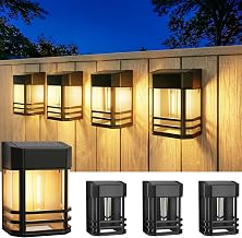 btfarm Set of 4 Retro Solar LED Light IP65 Waterproof Wall Light for Garden, Frontage, Terrace, Fence, Balcony, Yard, Patio, Warm White