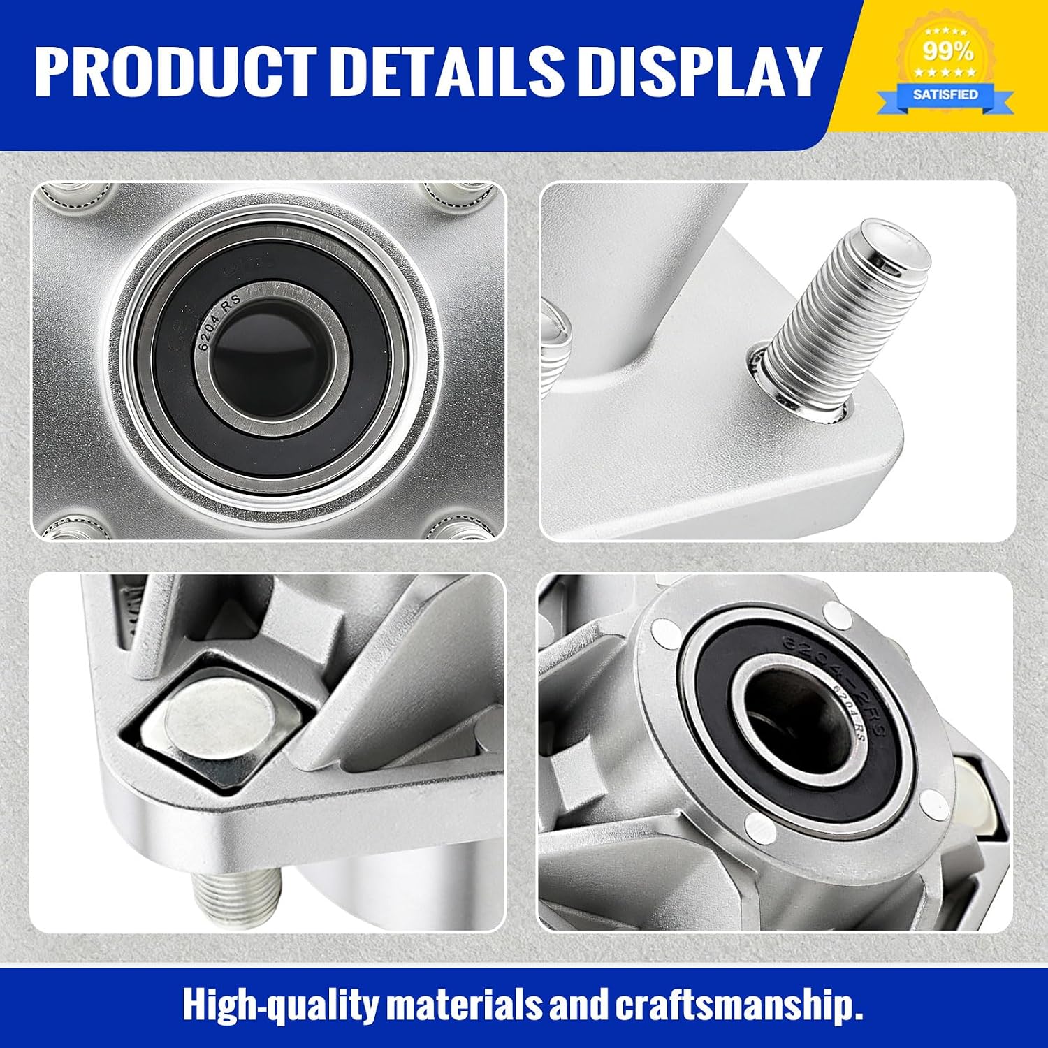 Roykaw Golf Cart Front Wheel Hub Assembly Compatible with EZGO RXV 2008-up Gas and Electric Golf Carts, with Hub Bearings/Oil Seals/Dust Caps, Replace OEM# 609603, 600001