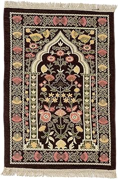 Muslim Prayer Rug, Soft Islamic Prayer Mat with Tassel, Portable Prayer Blanket for Women and Men, Turkish Oriental Style Prayer Rug for Adults Kids Easy on Knee T/t