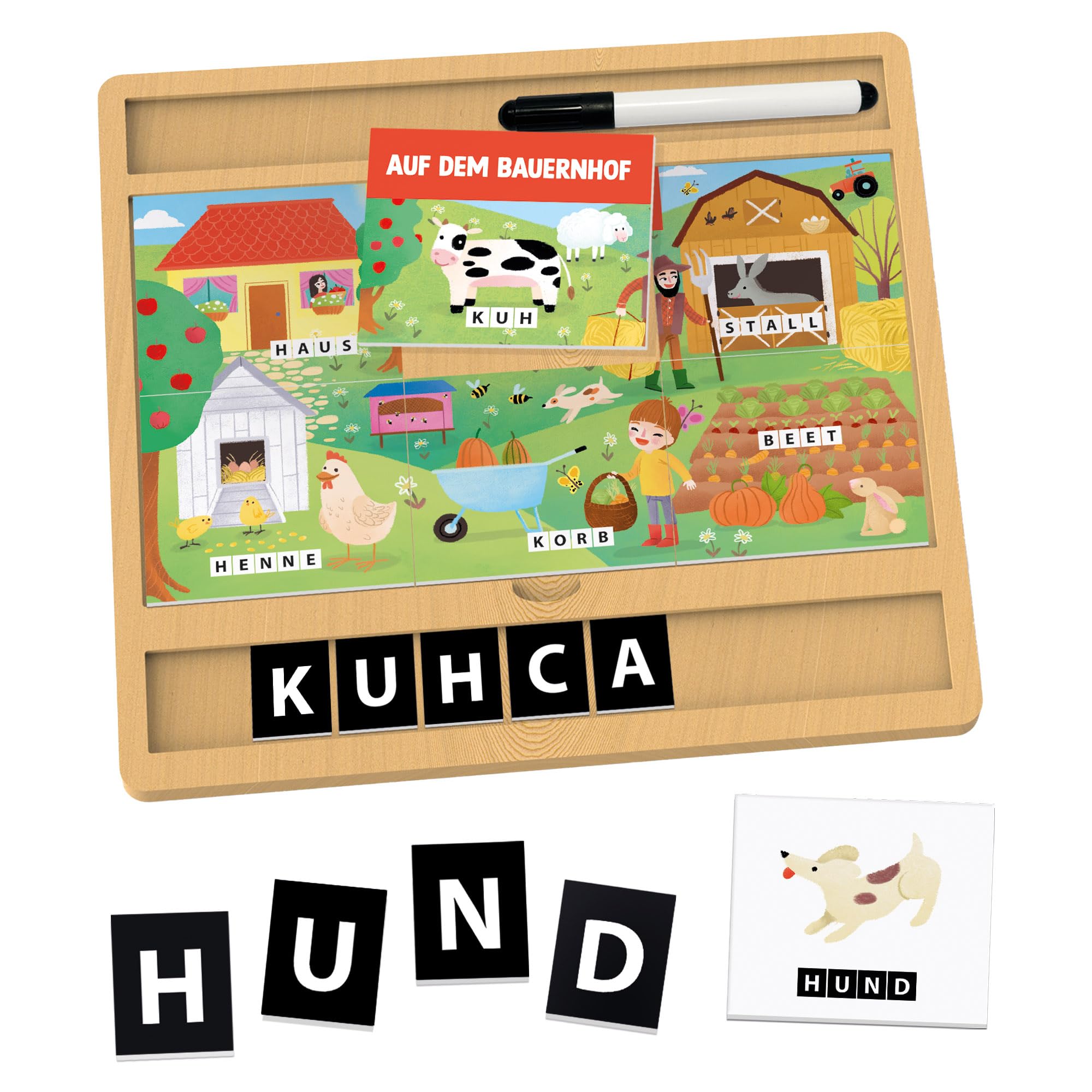 Headu "My First Encyclopedia Montessori - Learn to Know Words, Write and Read!: Juego educativo para niños de 3 a 6 años, versión alemana (DE59001)