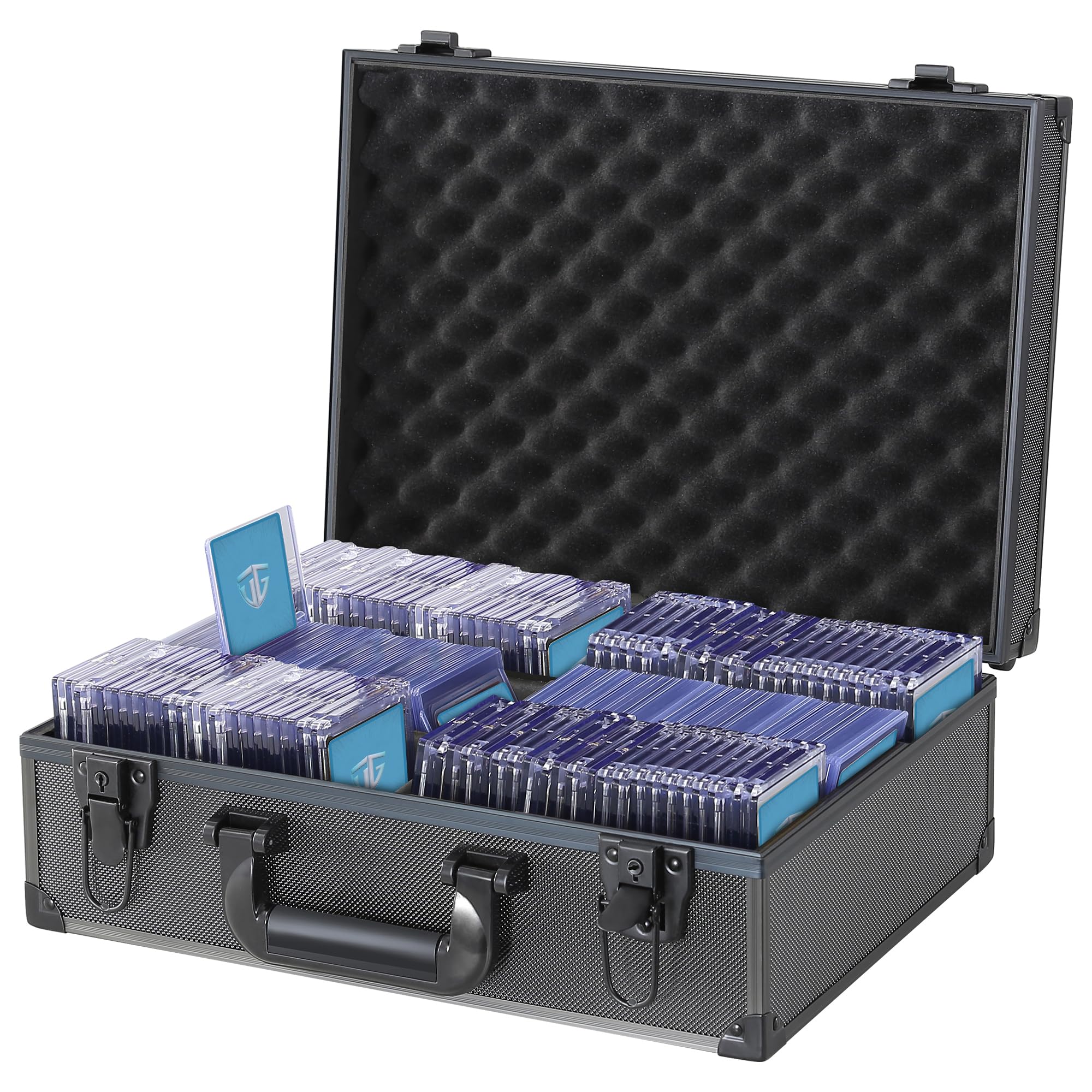 TCGUARD Toploader - Scatola portaoggetti per 3 x 4" 35PT Toploader, impermeabile, antiscivolo, con divisori, per carte di credito